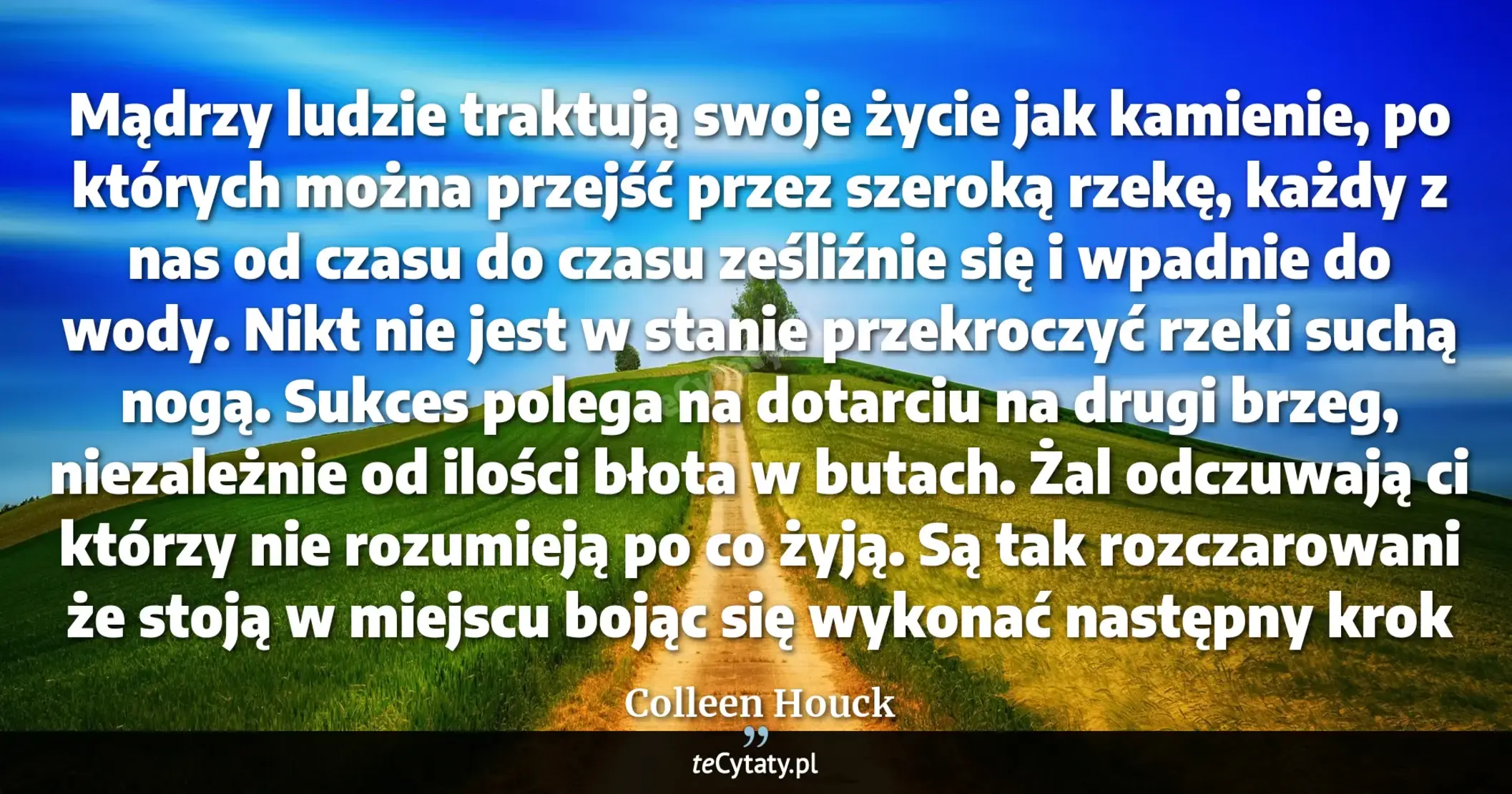 Cytat Colleen Houck: "Mądrzy ludzie traktują swoje życie jak kamienie, po których można przejść przez szeroką rzekę, każdy..."