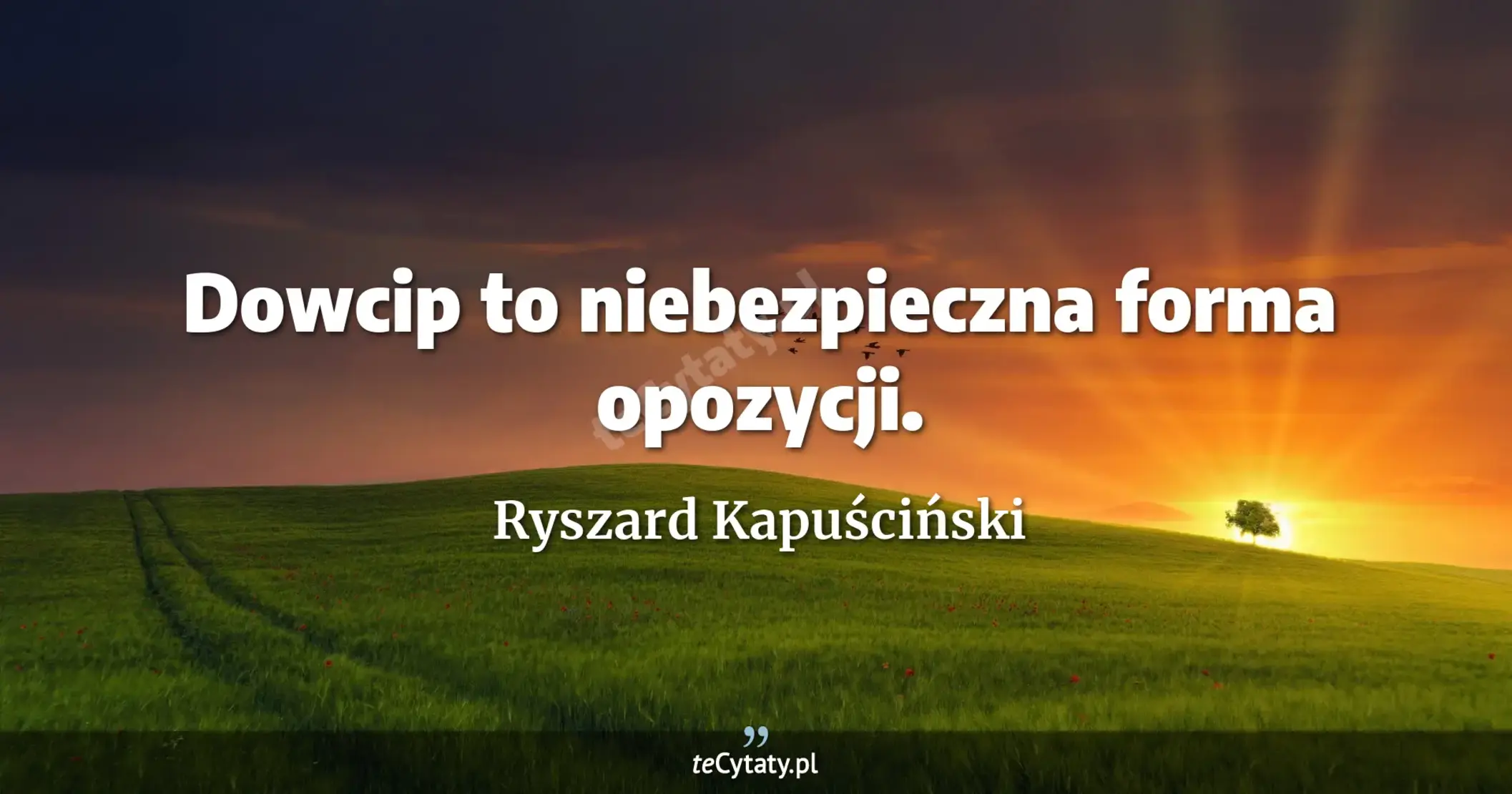 Dowcip to niebezpieczna forma opozycji. - Ryszard Kapuściński