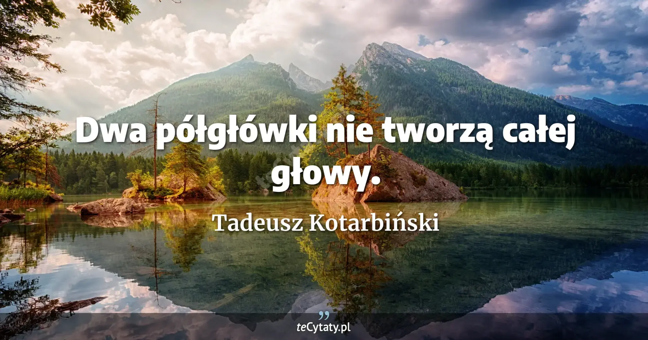Dwa półgłówki nie tworzą całej głowy. - Tadeusz Kotarbiński