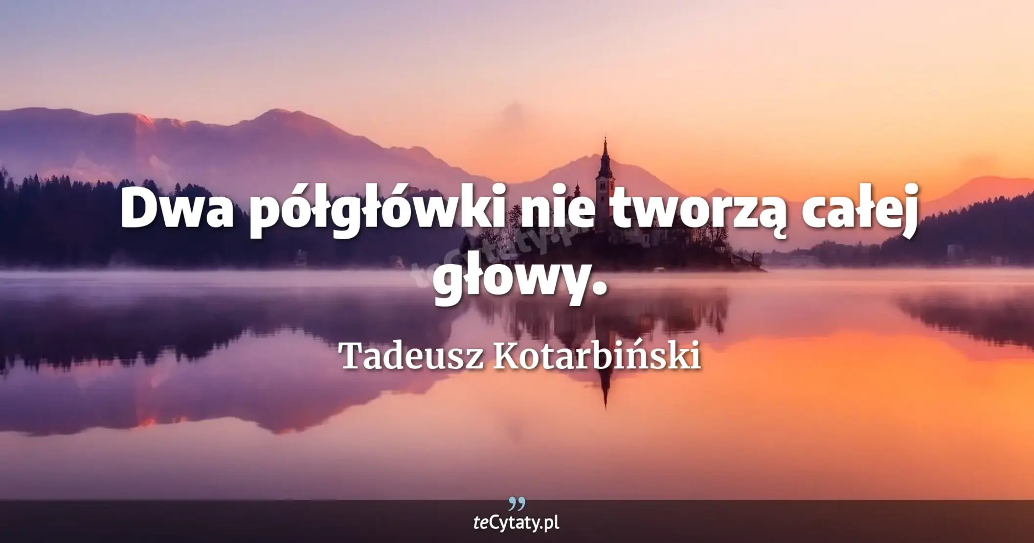 Dwa półgłówki nie tworzą całej głowy. - Tadeusz Kotarbiński