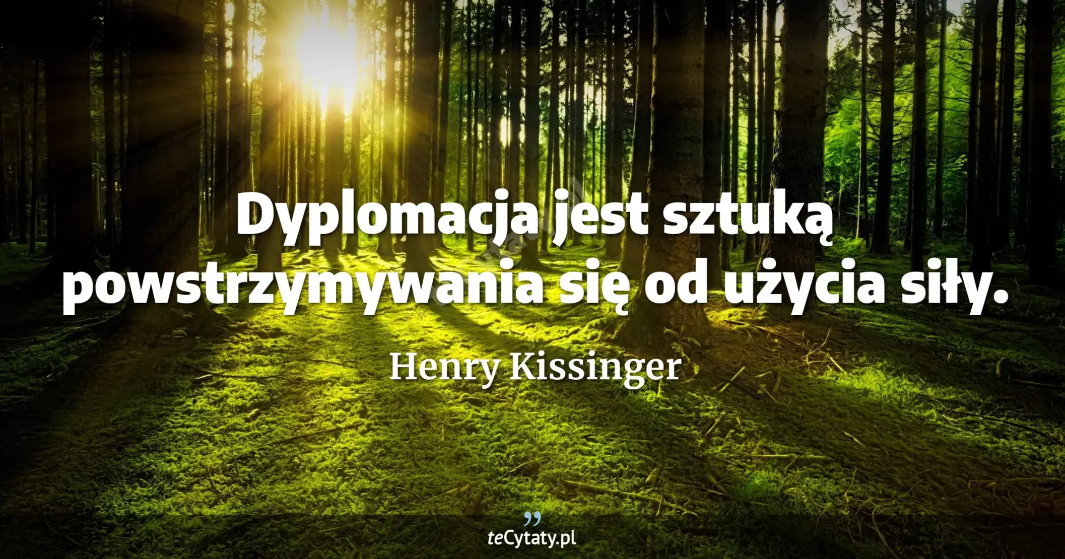 Dyplomacja jest sztuką powstrzymywania się od użycia siły. - Henry Kissinger