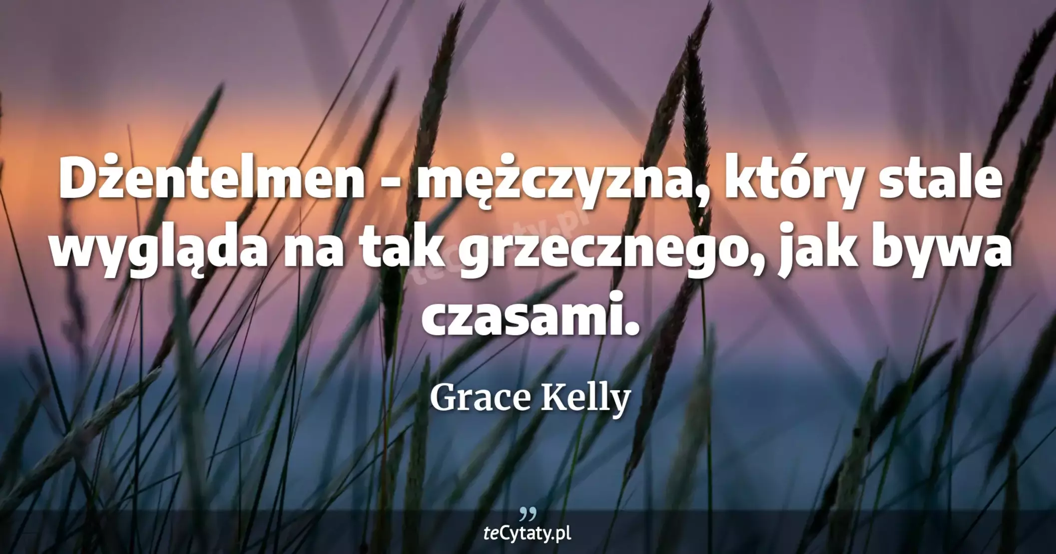 Dżentelmen - mężczyzna, który stale wygląda na tak grzecznego, jak bywa czasami. - Grace Kelly
