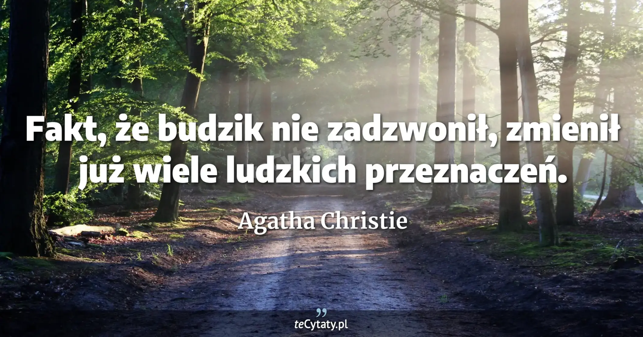 Fakt, że budzik nie zadzwonił, zmienił już wiele ludzkich przeznaczeń. - Agatha Christie