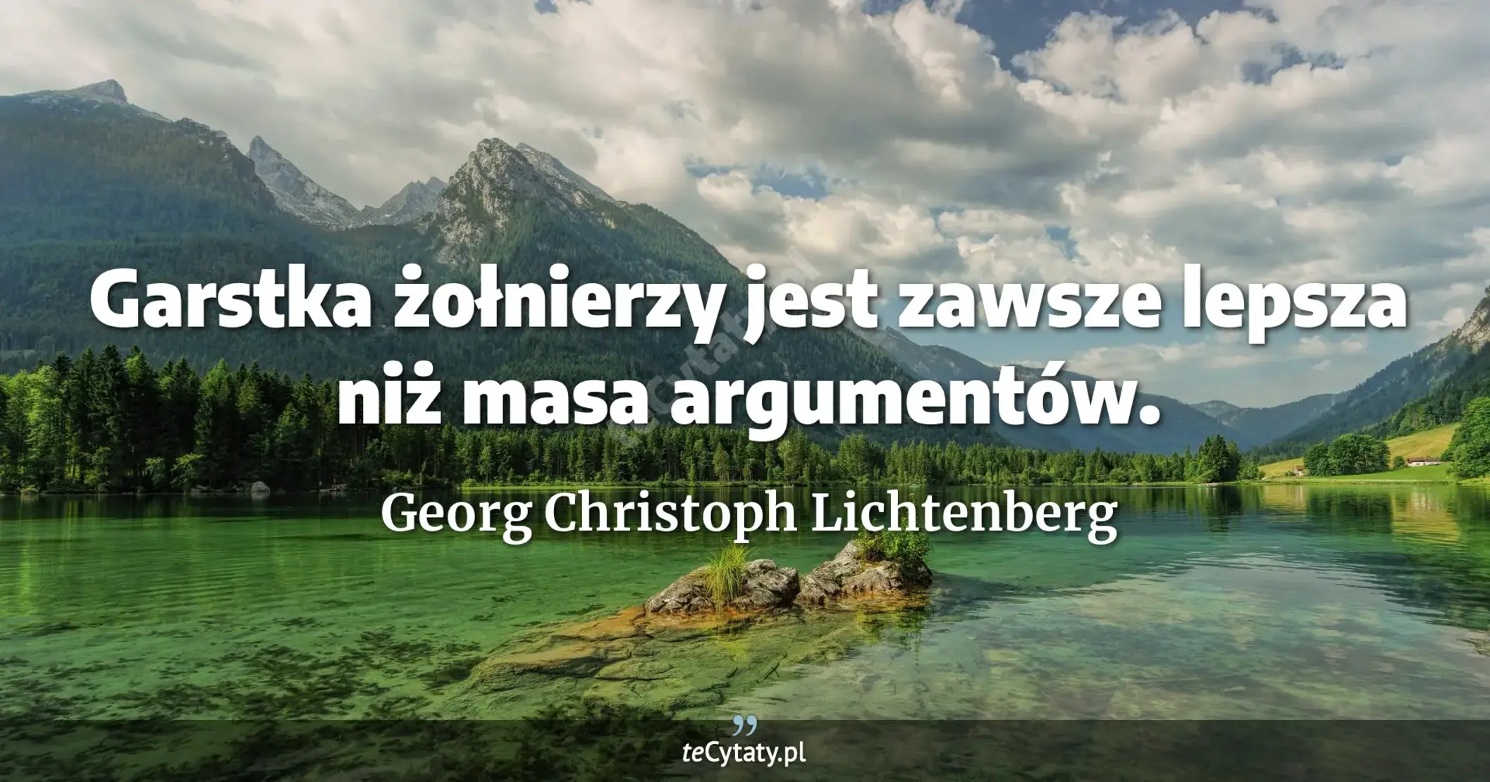Garstka żołnierzy jest zawsze lepsza niż masa argumentów. - Georg Christoph Lichtenberg
