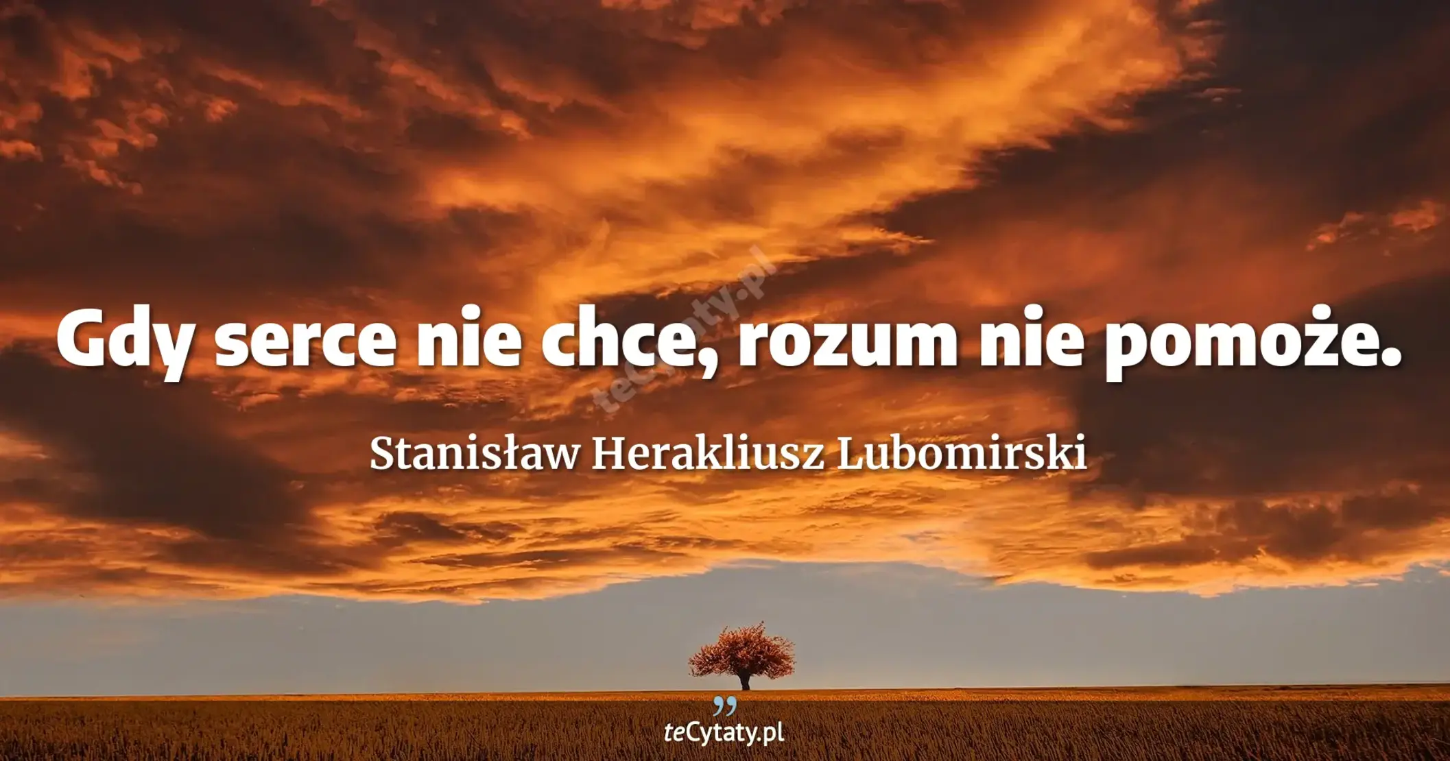 Gdy serce nie chce, rozum nie pomoże. - Stanisław Herakliusz Lubomirski