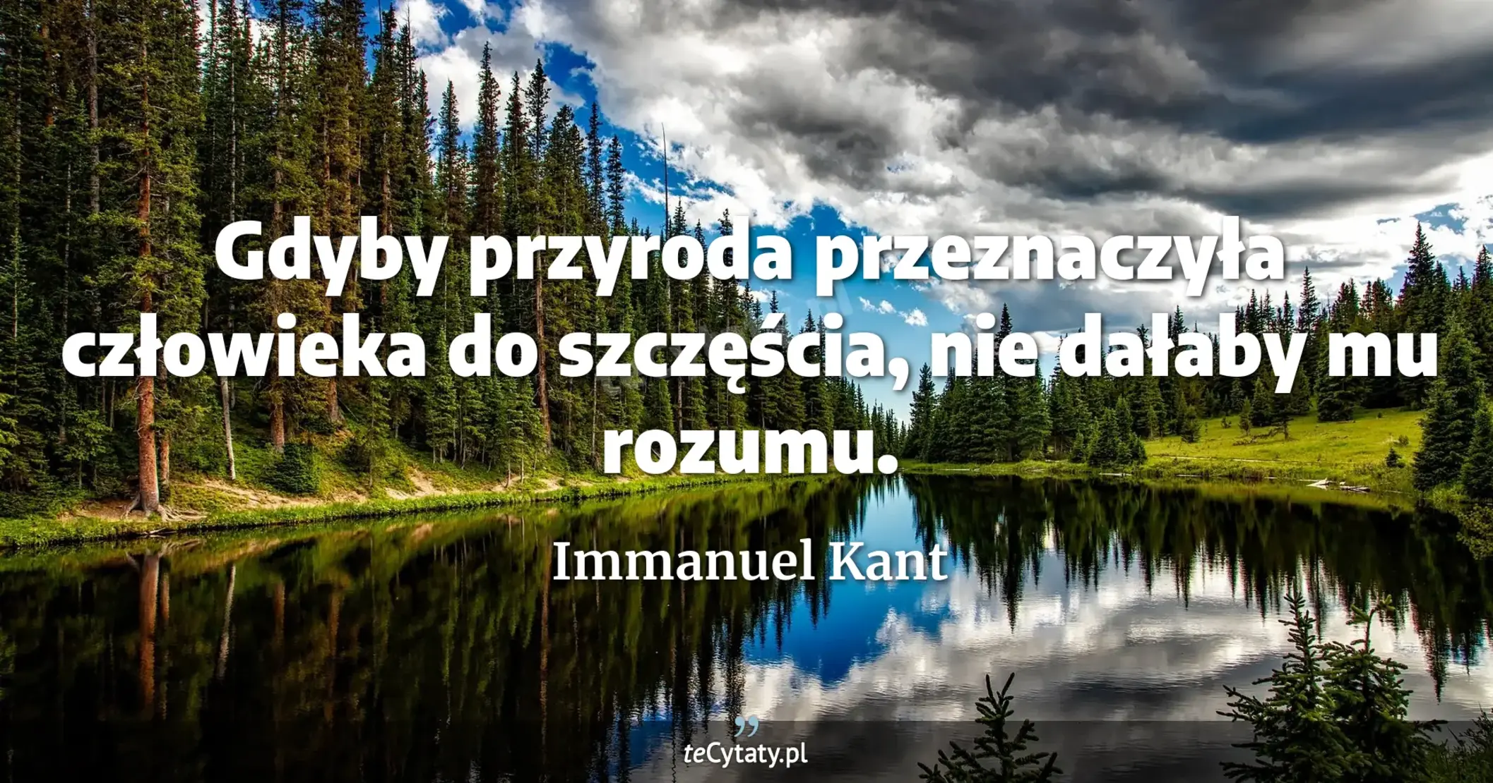 Gdyby przyroda przeznaczyła człowieka do szczęścia, nie dałaby mu rozumu. - Immanuel Kant
