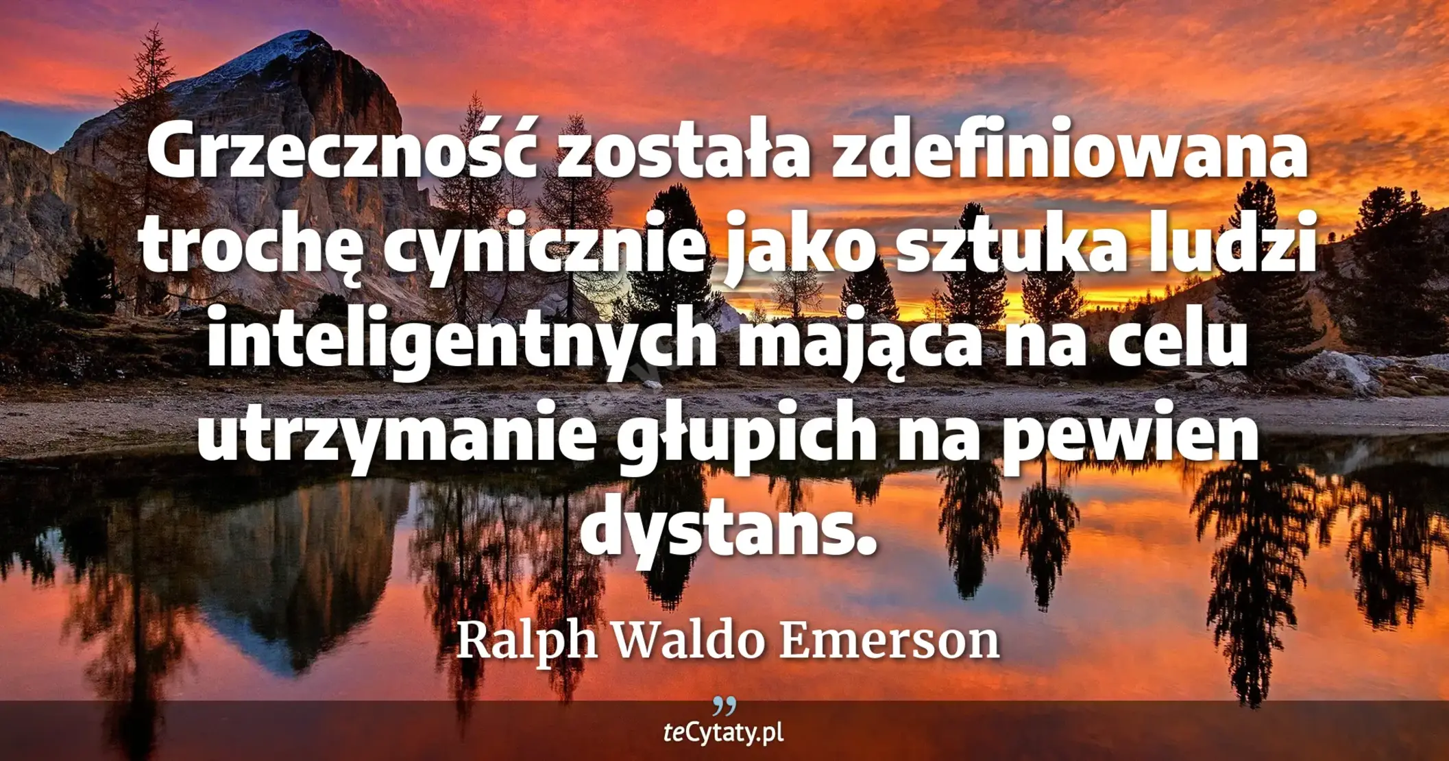 Grzeczność została zdefiniowana trochę cynicznie jako sztuka ludzi inteligentnych mająca na celu utrzymanie głupich na pewien dystans. - Ralph Waldo Emerson