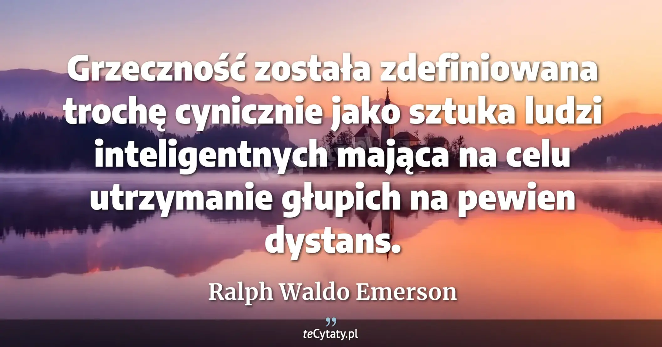 Grzeczność została zdefiniowana trochę cynicznie jako sztuka ludzi inteligentnych mająca na celu utrzymanie głupich na pewien dystans. - Ralph Waldo Emerson