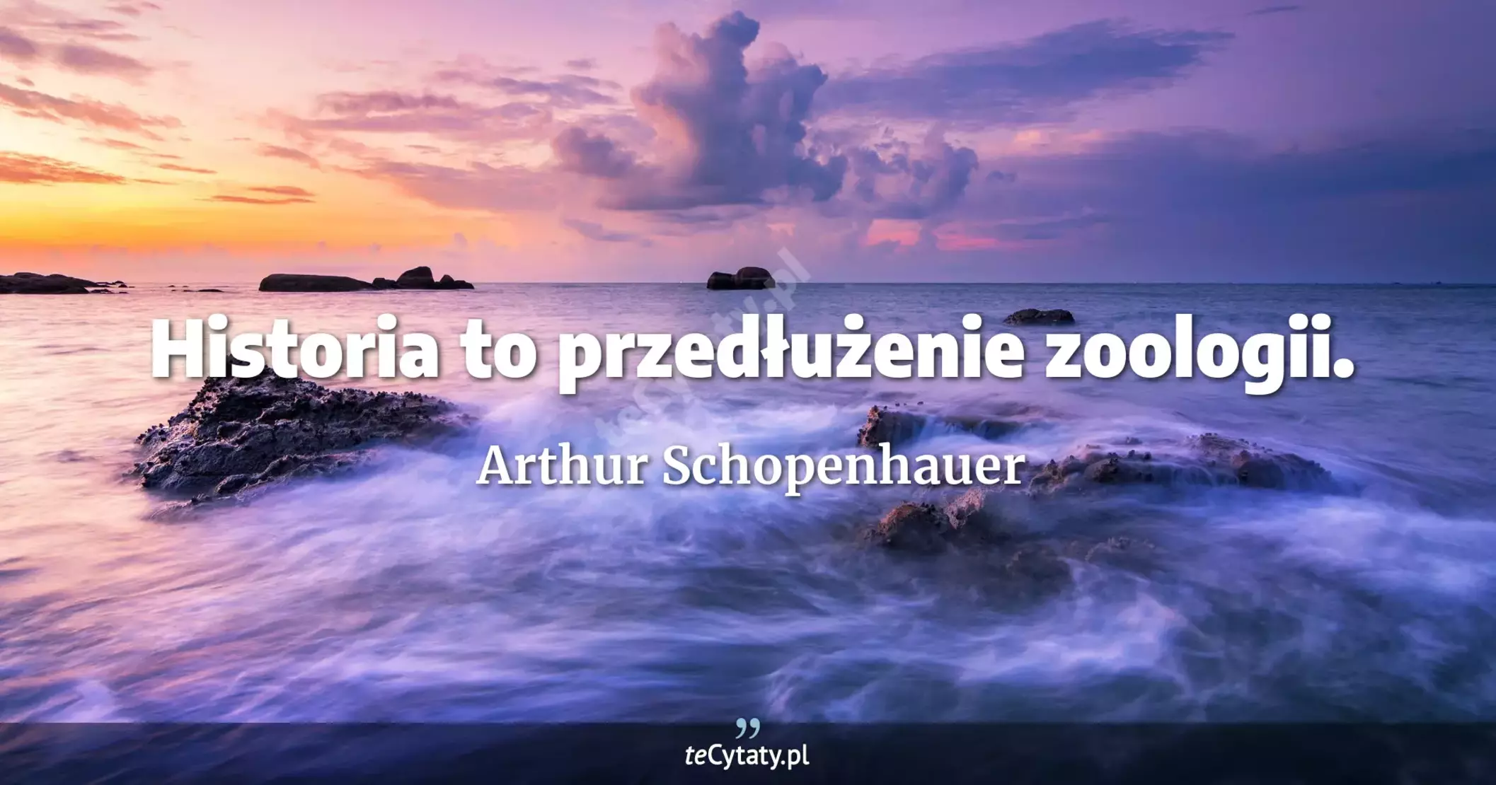 Historia to przedłużenie zoologii. - Arthur Schopenhauer