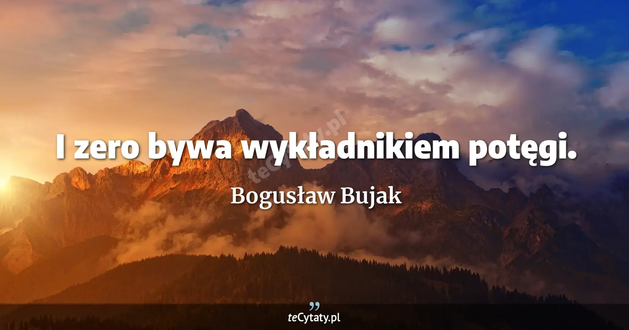 I zero bywa wykładnikiem potęgi. - Bogusław Bujak