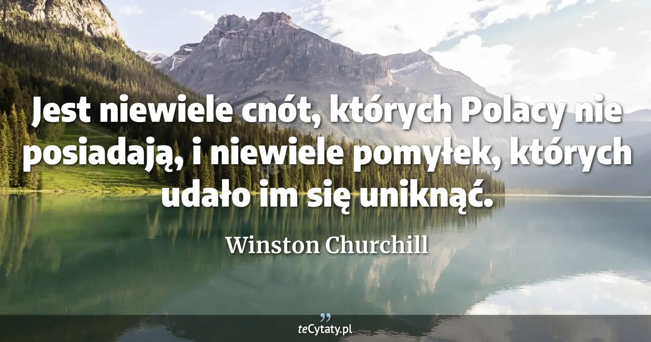 Jest niewiele cnót, których Polacy nie posiadają, i niewiele pomyłek, których udało im się uniknąć. - Winston Churchill