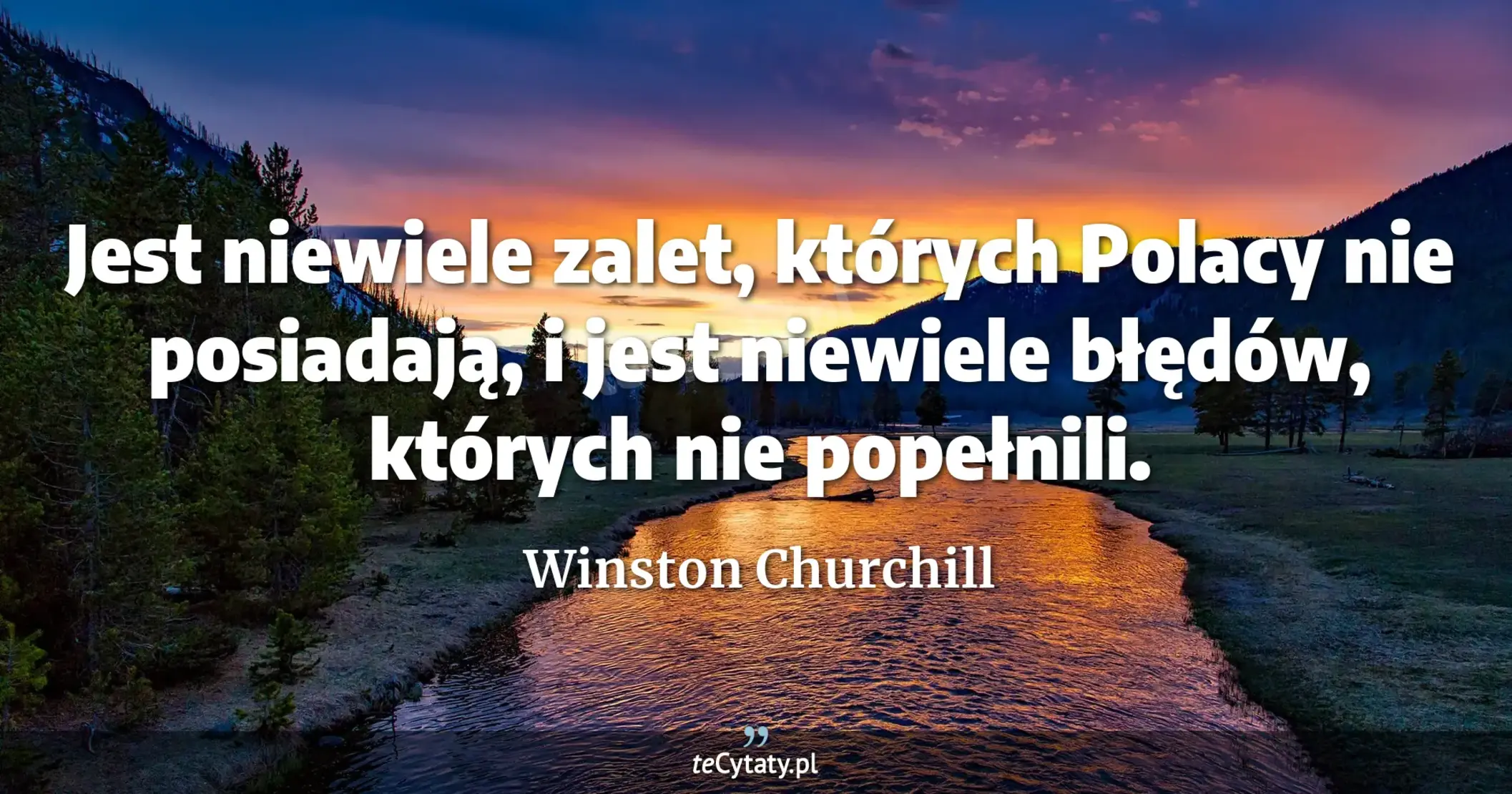 Jest niewiele zalet, których Polacy nie posiadają, i jest niewiele błędów, których nie popełnili. - Winston Churchill
