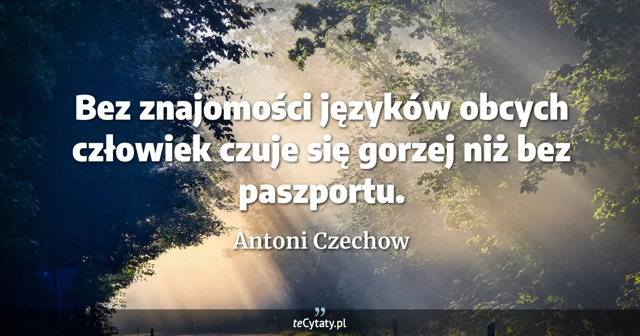 Bez znajomości języków obcych człowiek czuje się gorzej niż bez paszportu. - Antoni Czechow