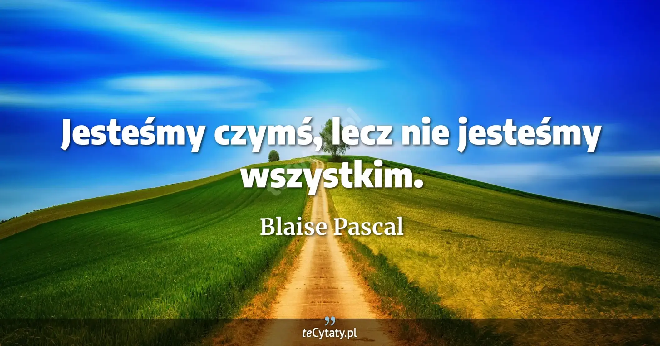 Jesteśmy czymś, lecz nie jesteśmy wszystkim. - Blaise Pascal