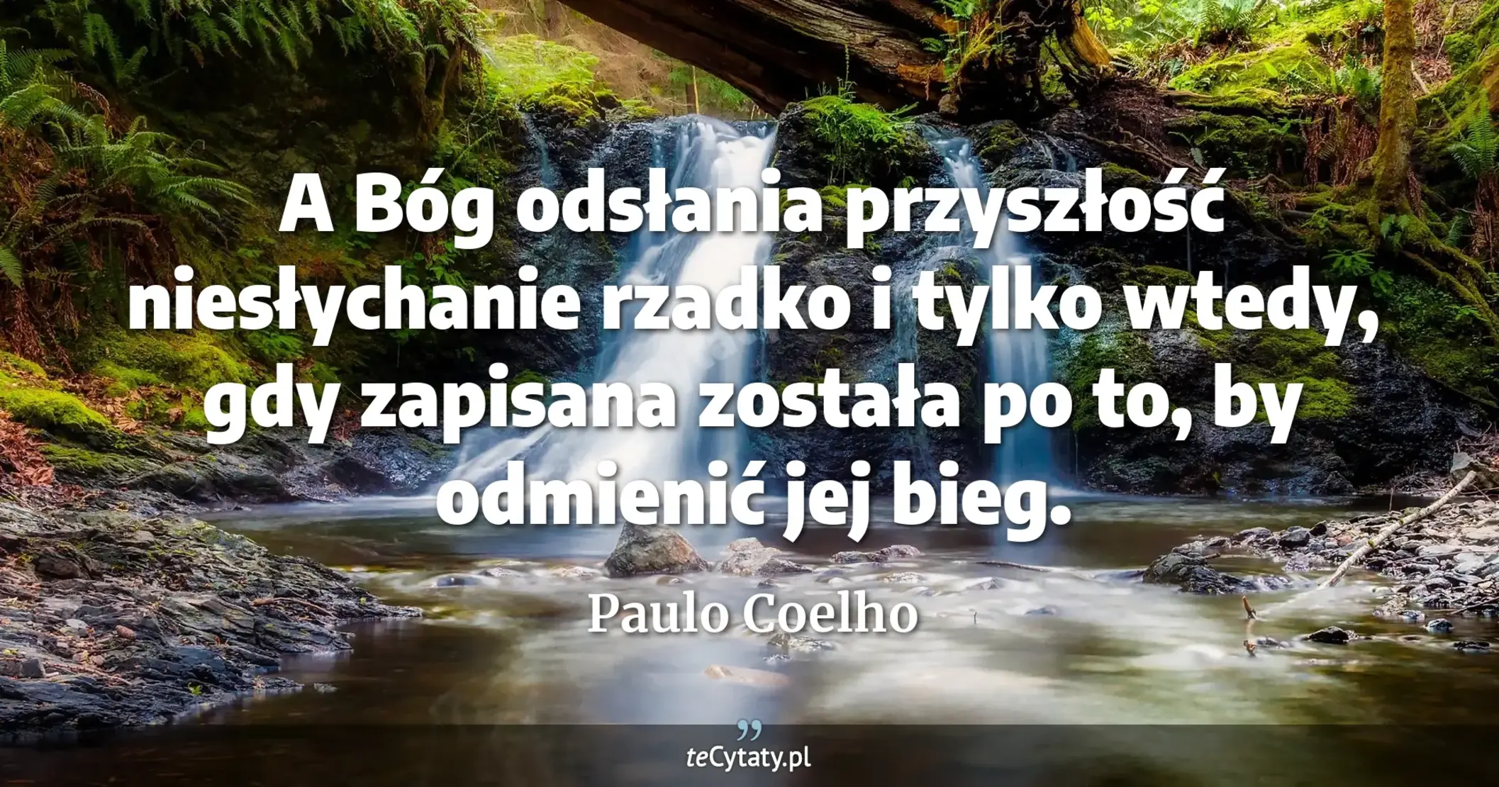 A Bóg odsłania przyszłość niesłychanie rzadko i tylko wtedy, gdy zapisana została po to, by odmienić jej bieg. - Paulo Coelho