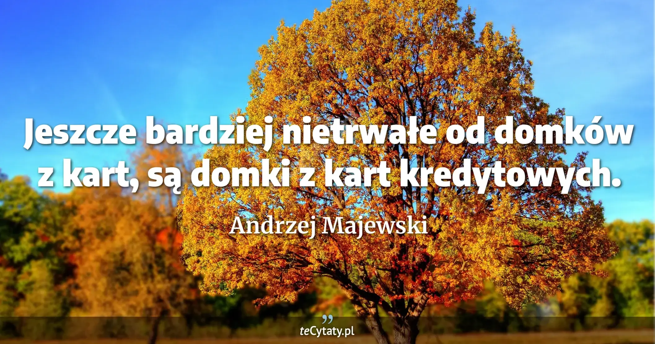 Jeszcze bardziej nietrwałe od domków z kart, są domki z kart kredytowych. - Andrzej Majewski