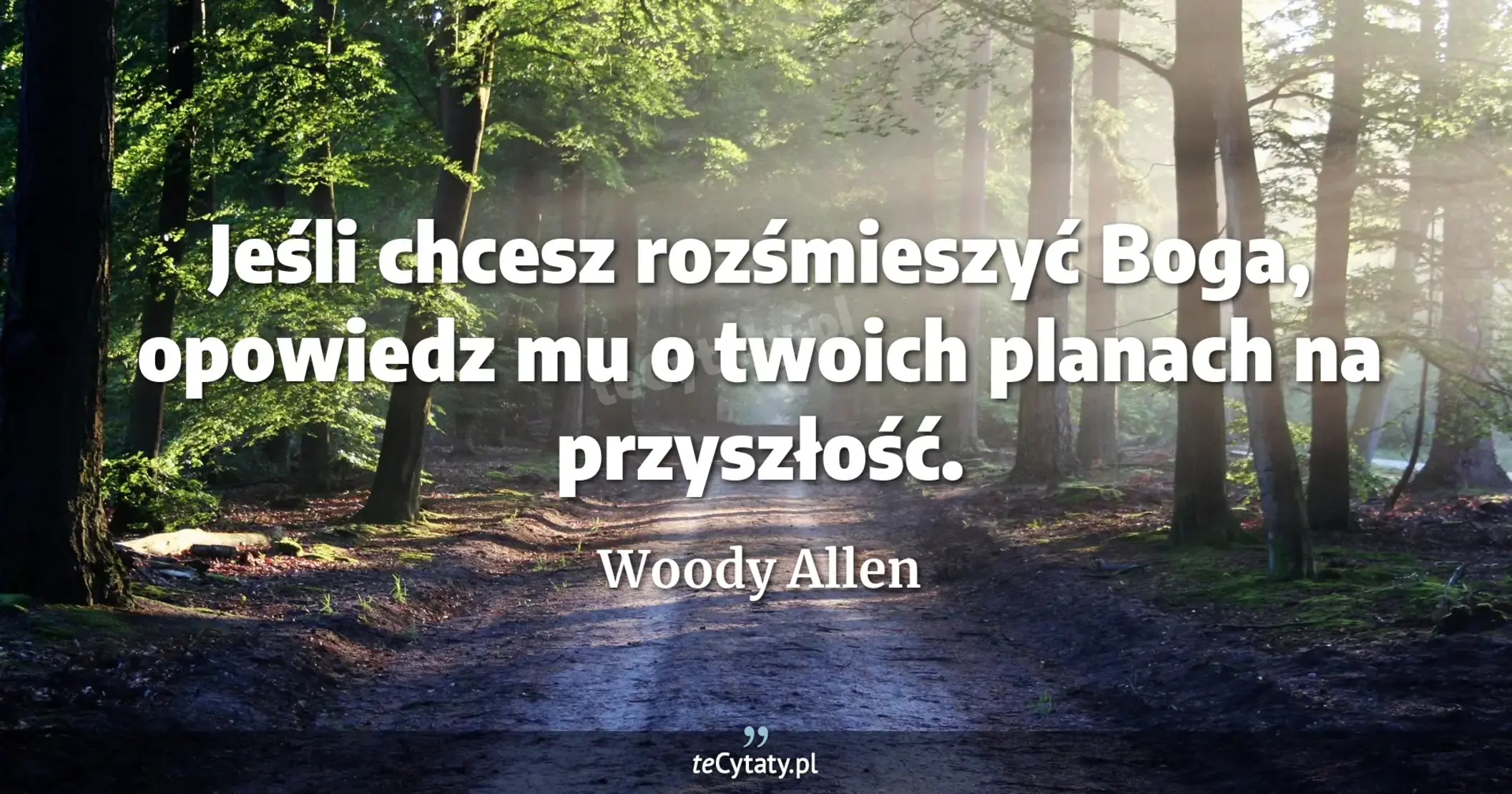 Jeśli chcesz rozśmieszyć Boga, opowiedz mu o twoich planach na przyszłość. - Woody Allen