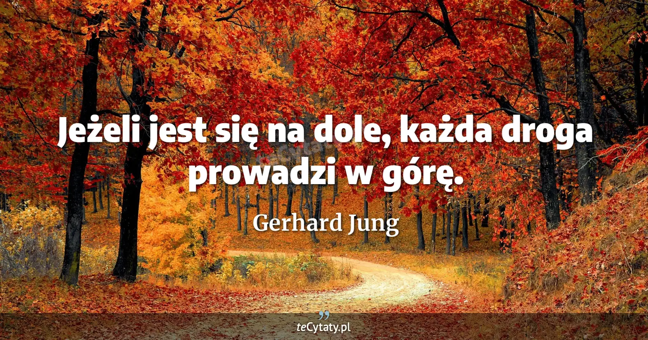 Jeżeli jest się na dole, każda droga prowadzi w górę. - Gerhard Jung