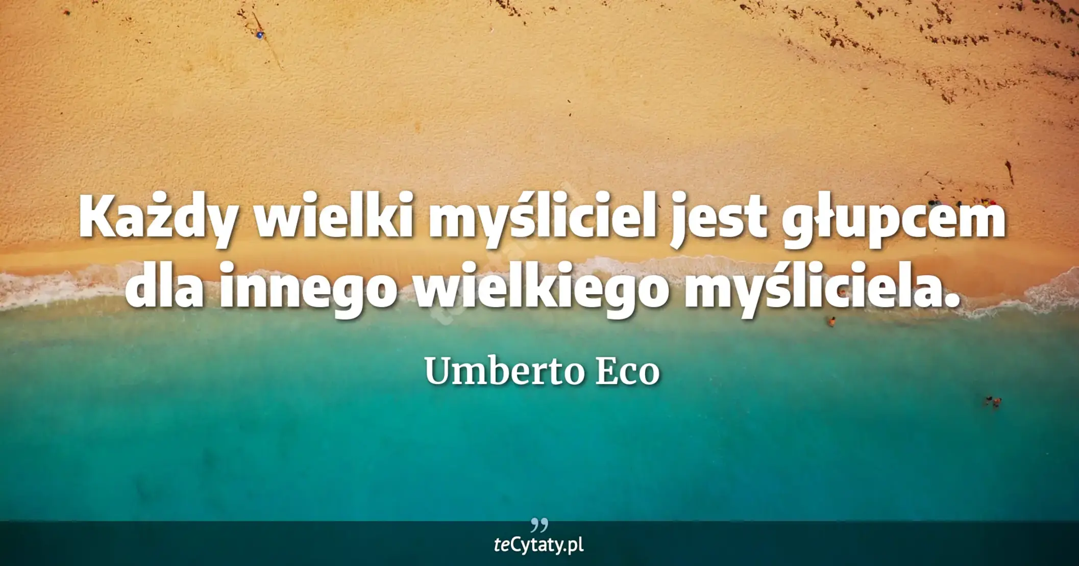 Każdy wielki myśliciel jest głupcem dla innego wielkiego myśliciela. - Umberto Eco