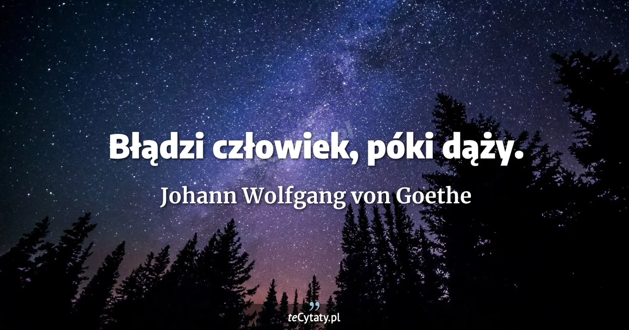 Błądzi człowiek, póki dąży. - Johann Wolfgang von Goethe