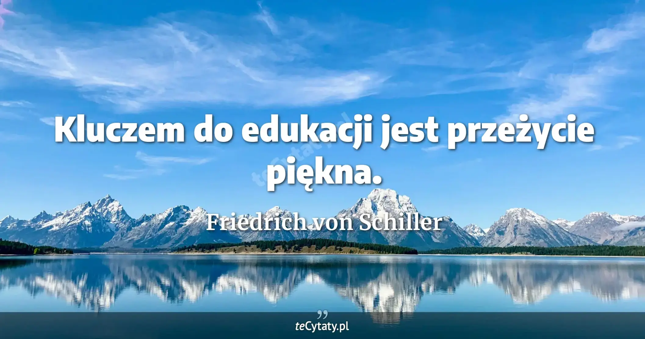 Kluczem do edukacji jest przeżycie piękna. - Friedrich von Schiller