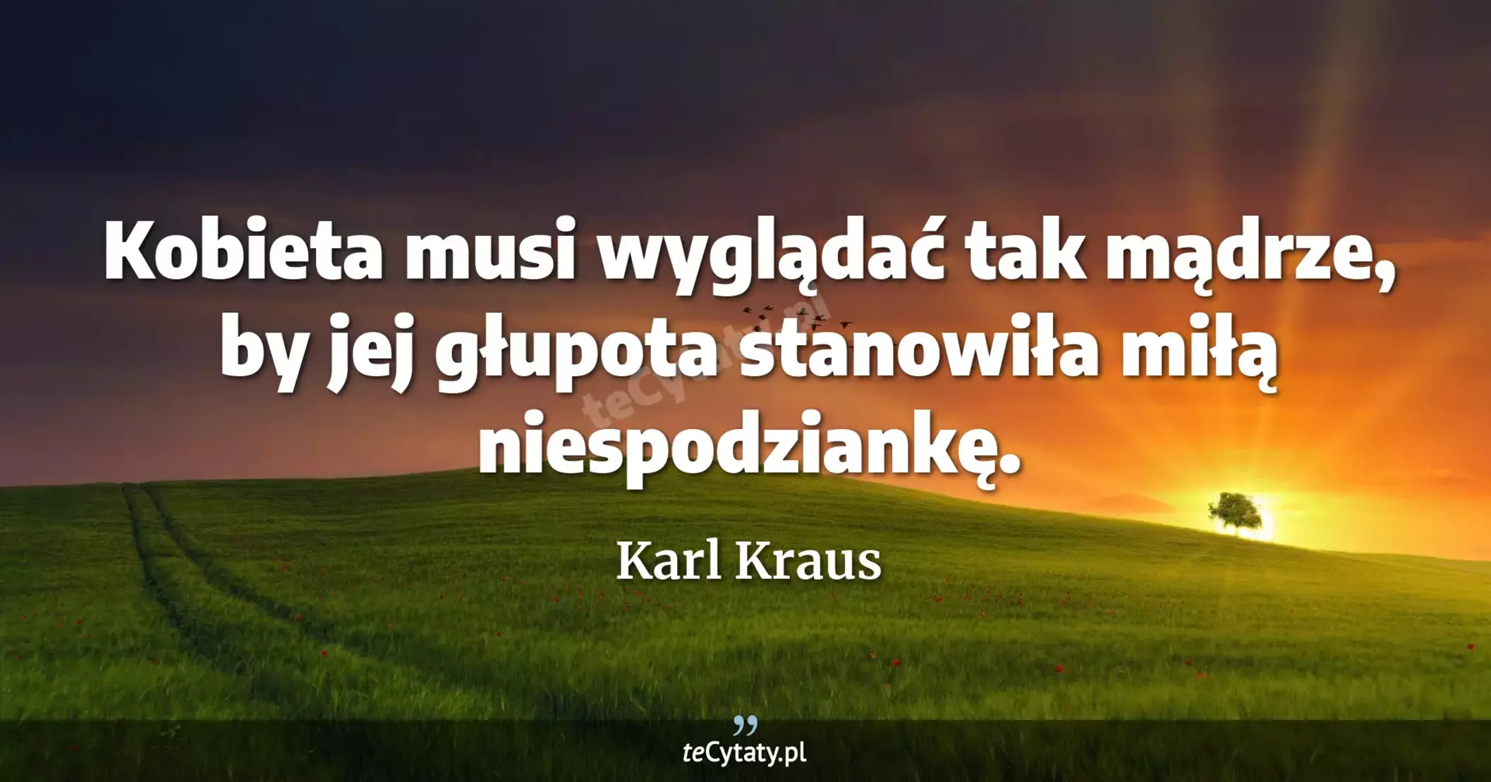 Kobieta musi wyglądać tak mądrze, by jej głupota stanowiła miłą niespodziankę. - Karl Kraus