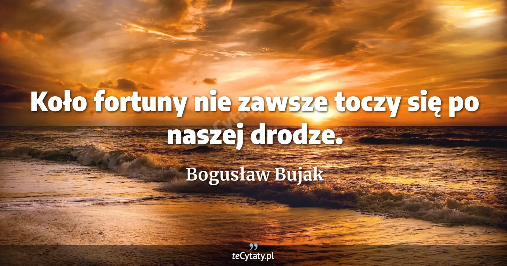 Koło fortuny nie zawsze toczy się po naszej drodze. - Bogusław Bujak
