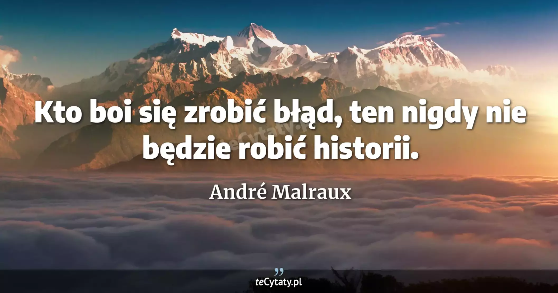 Kto boi się zrobić błąd, ten nigdy nie będzie robić historii. - André Malraux