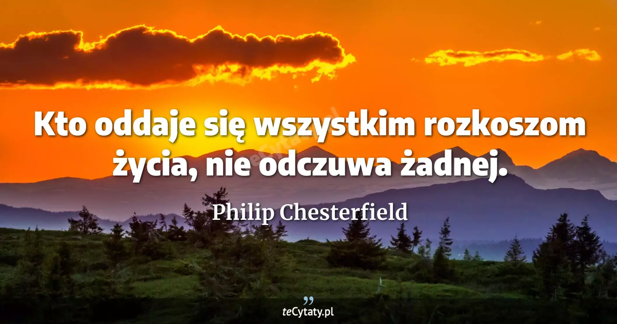 Kto oddaje się wszystkim rozkoszom życia, nie odczuwa żadnej. - Philip Chesterfield