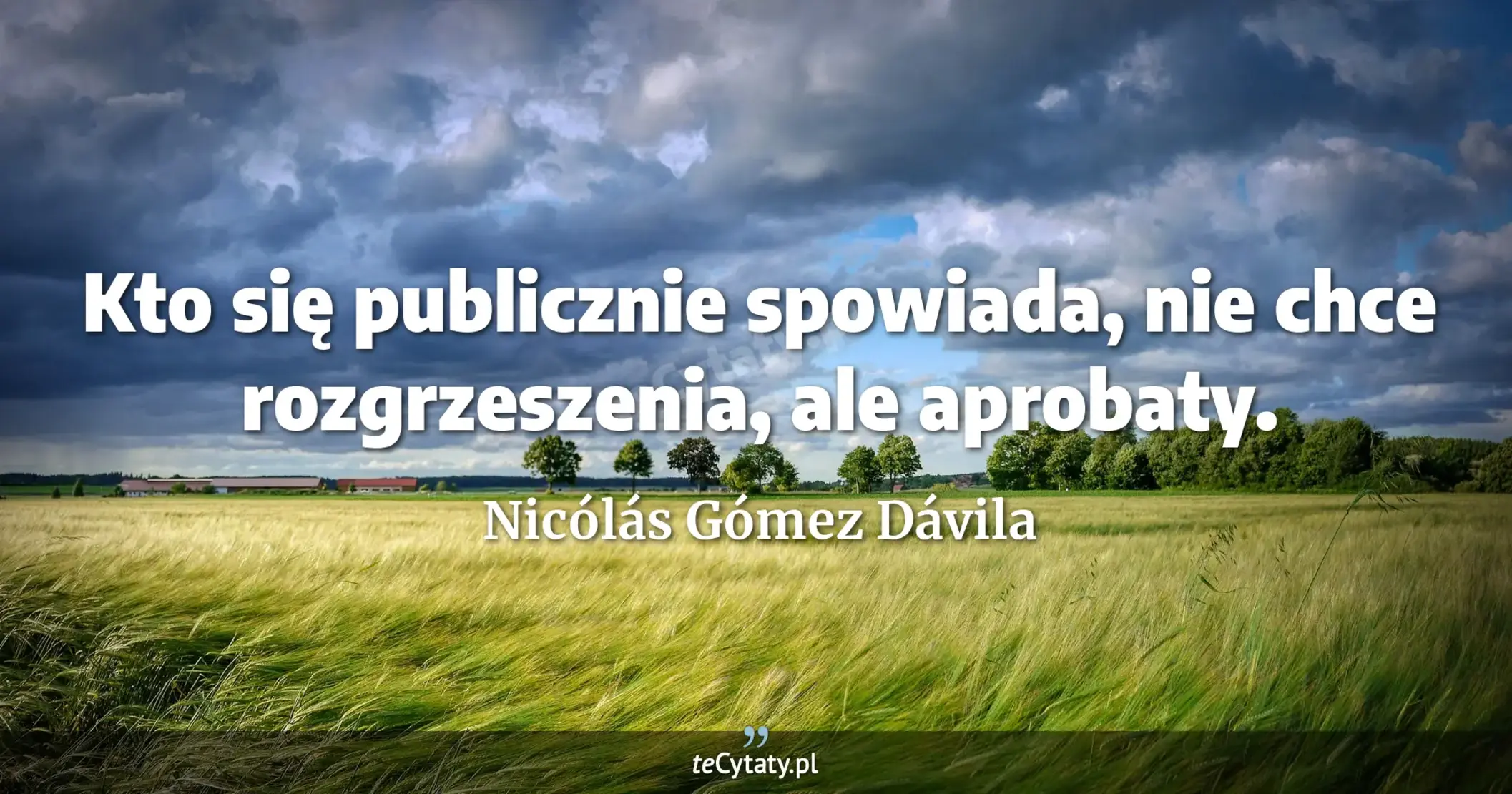 Kto się publicznie spowiada, nie chce rozgrzeszenia, ale aprobaty. - Nicólás Gómez Dávila