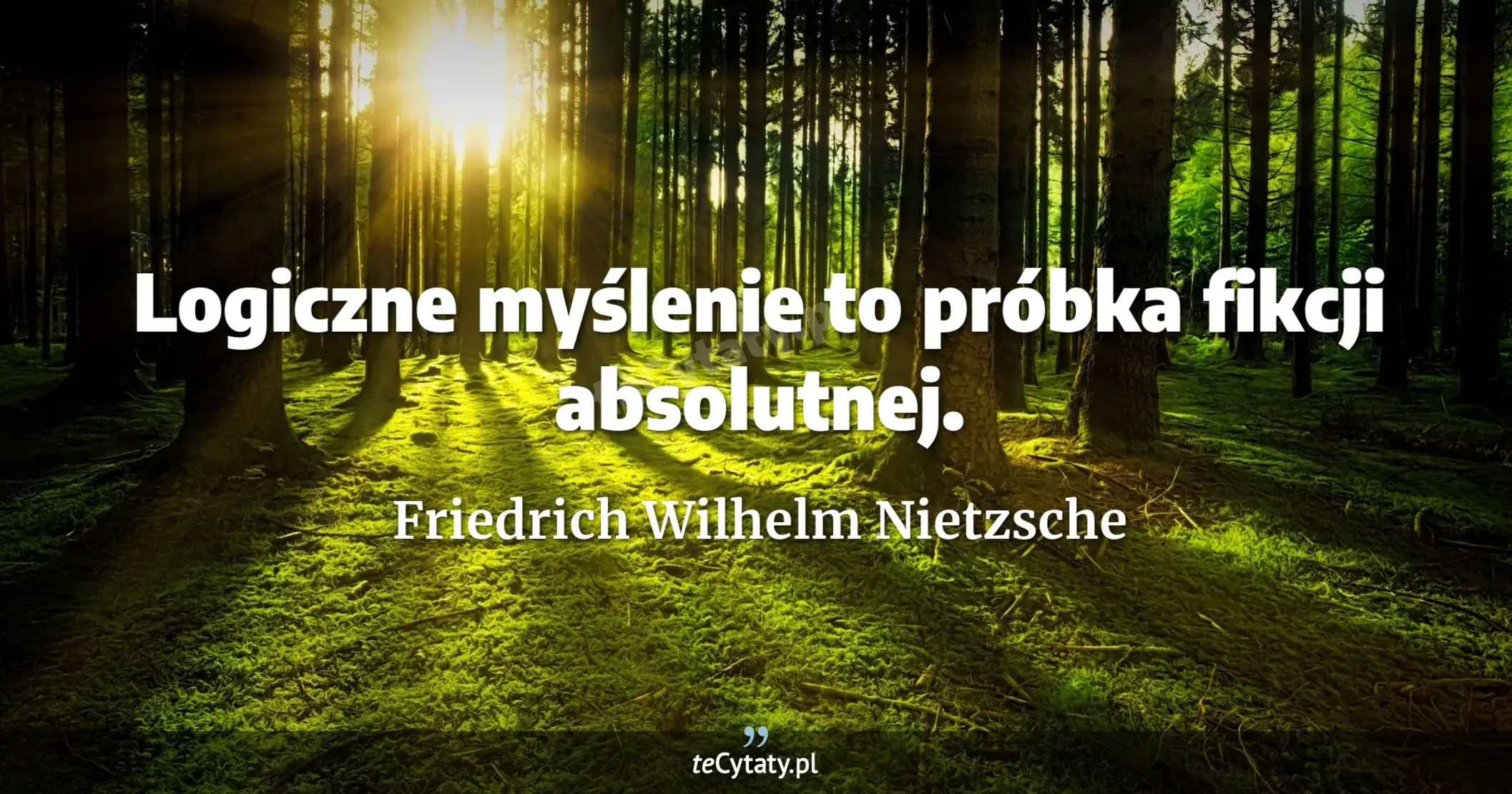 Logiczne myślenie to próbka fikcji absolutnej. - Friedrich Wilhelm Nietzsche