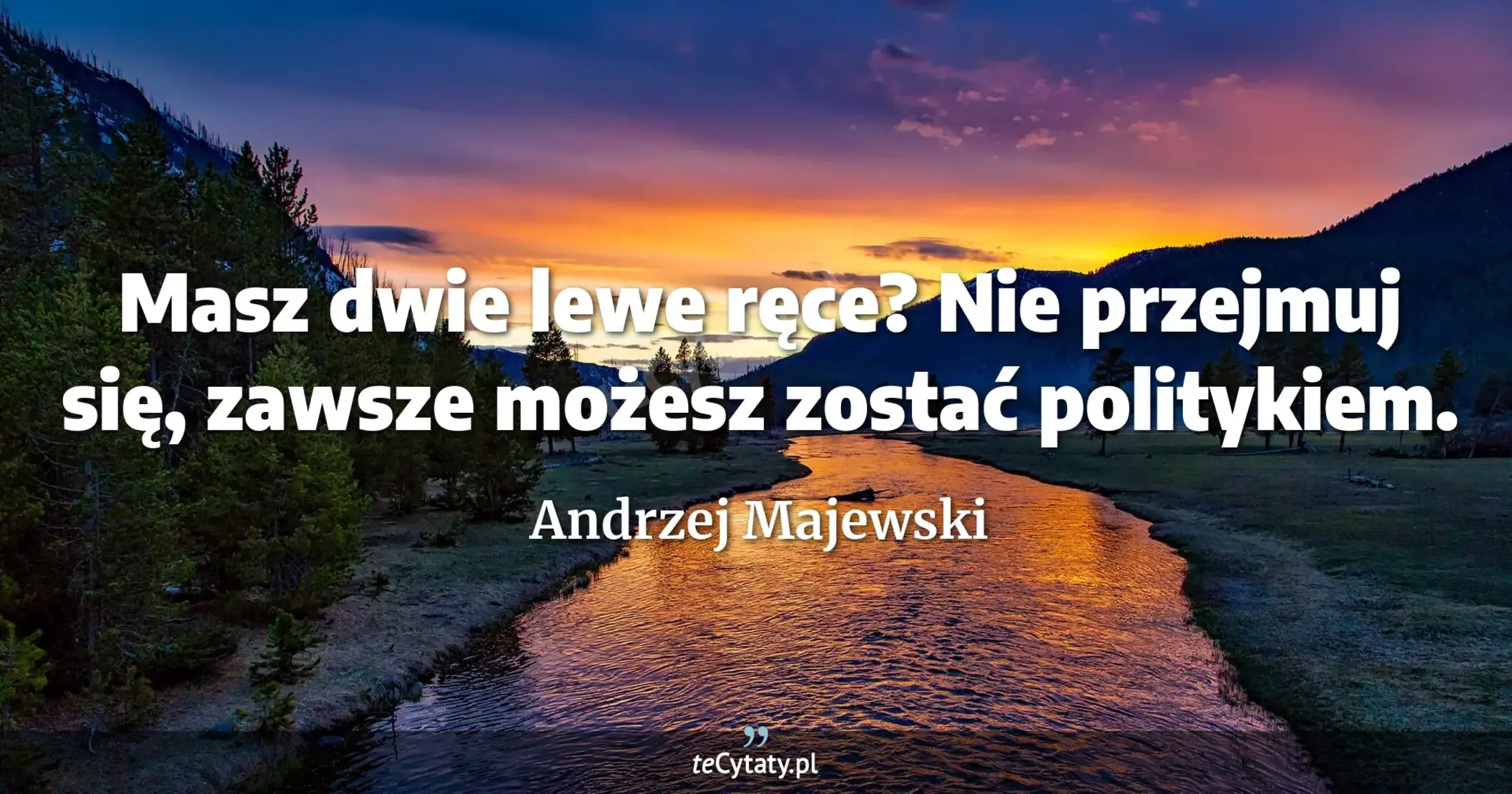 Masz dwie lewe ręce? Nie przejmuj się, zawsze możesz zostać politykiem. - Andrzej Majewski