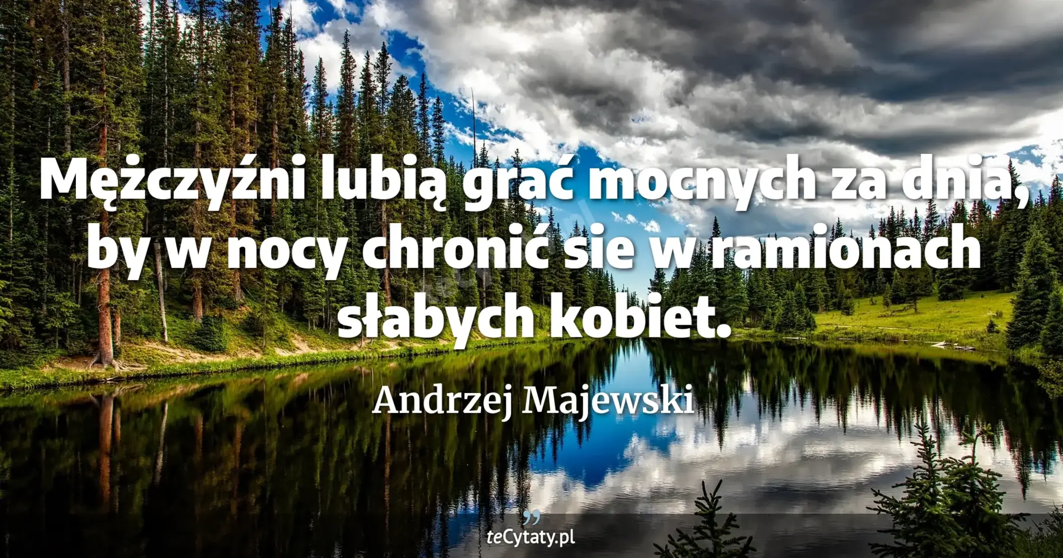Mężczyźni lubią grać mocnych za dnia, by w nocy chronić sie w ramionach słabych kobiet. - Andrzej Majewski