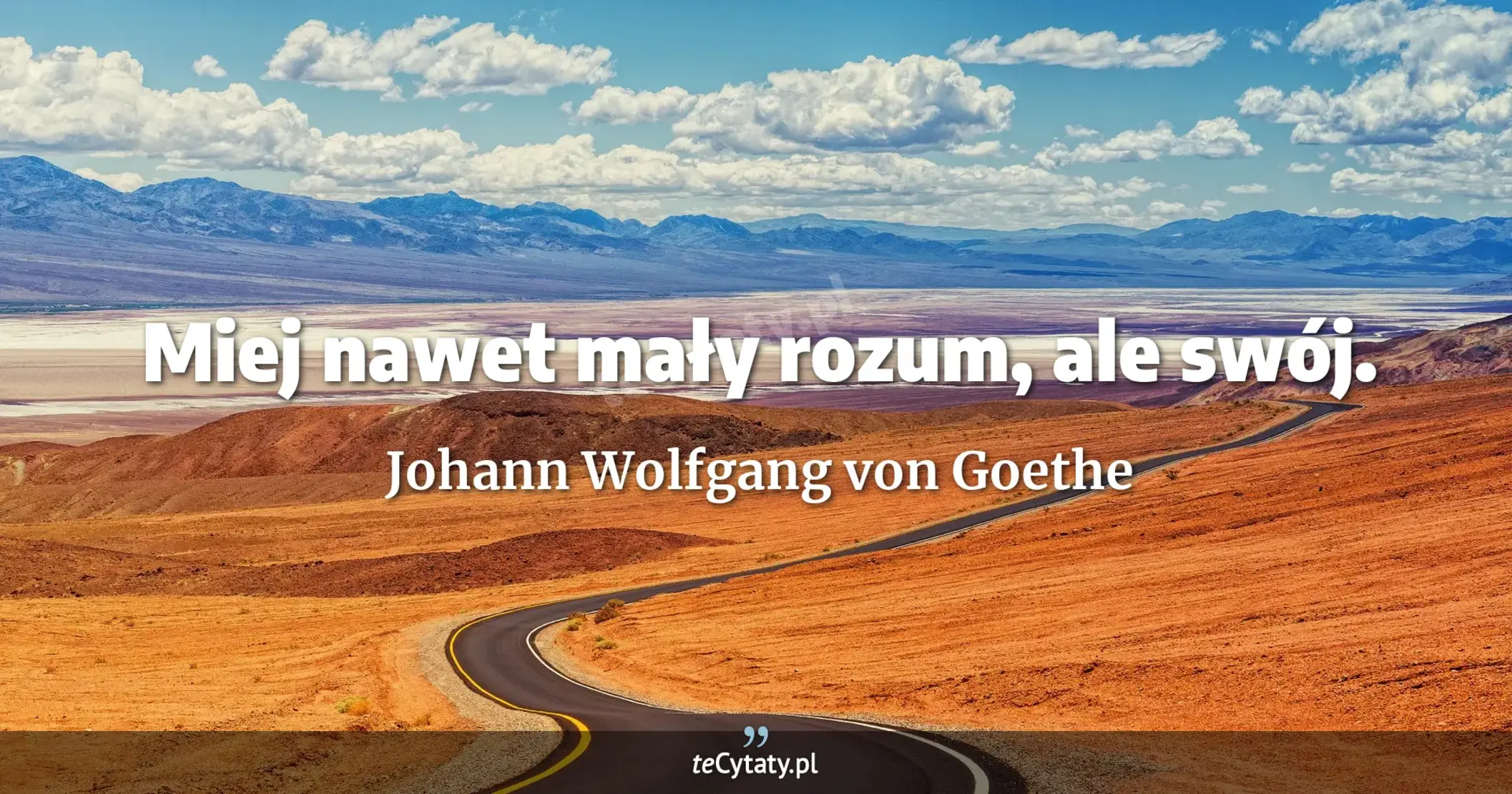 Miej nawet mały rozum, ale swój. - Johann Wolfgang von Goethe