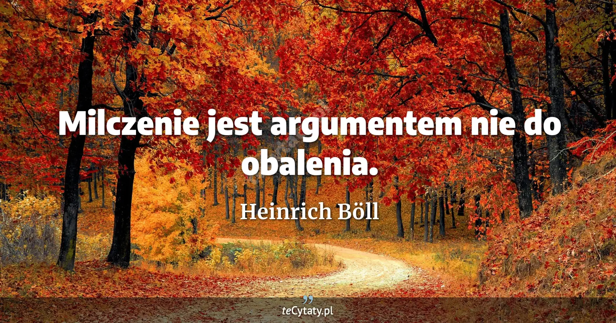 Milczenie jest argumentem nie do obalenia. - Heinrich Böll
