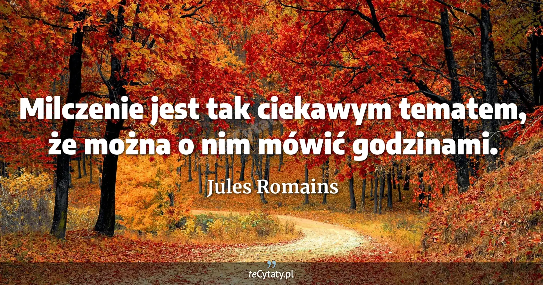 Milczenie jest tak ciekawym tematem, że można o nim mówić godzinami. - Jules Romains