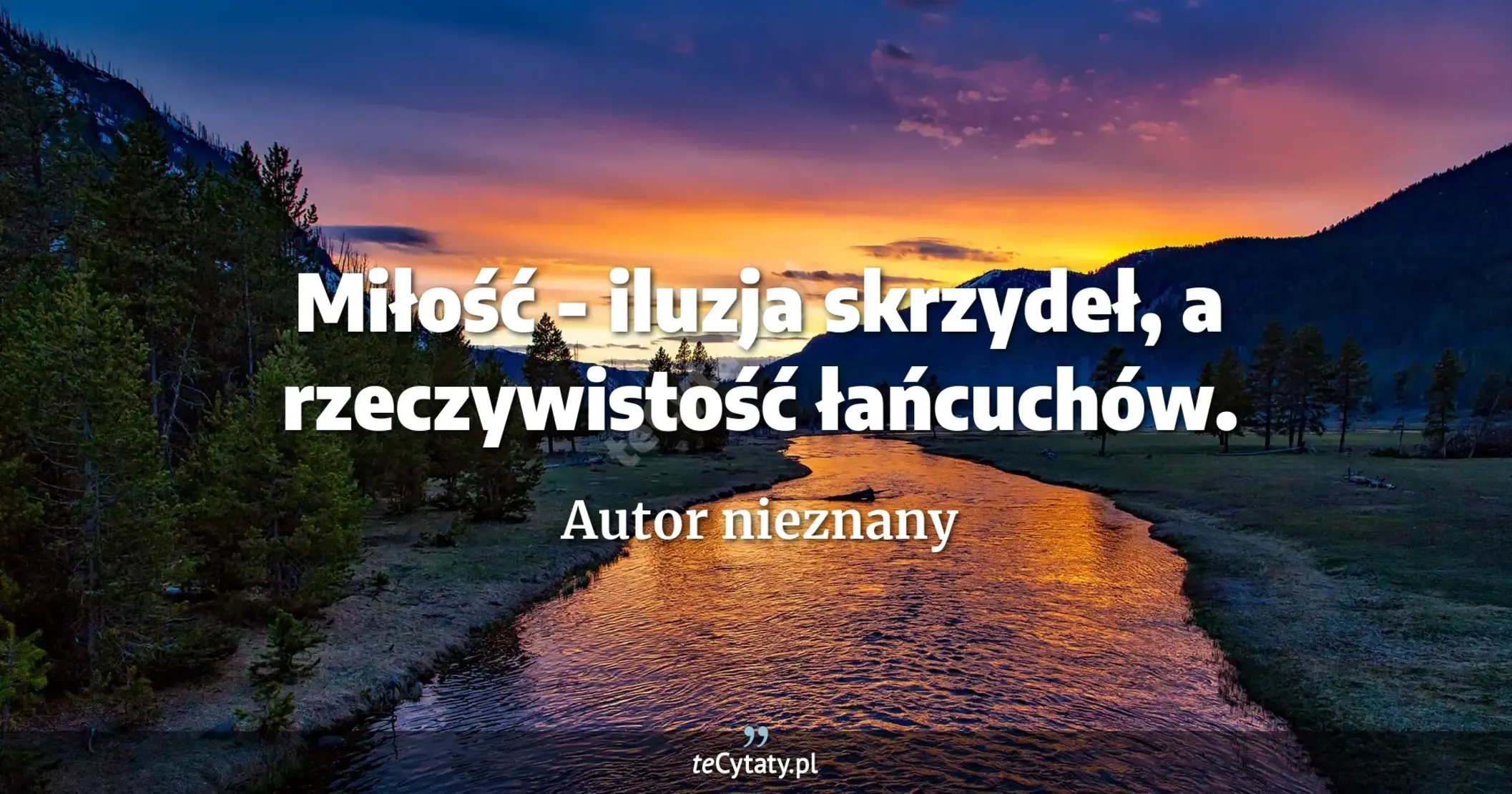 Miłość - iluzja skrzydeł, a rzeczywistość łańcuchów. - Autor nieznany