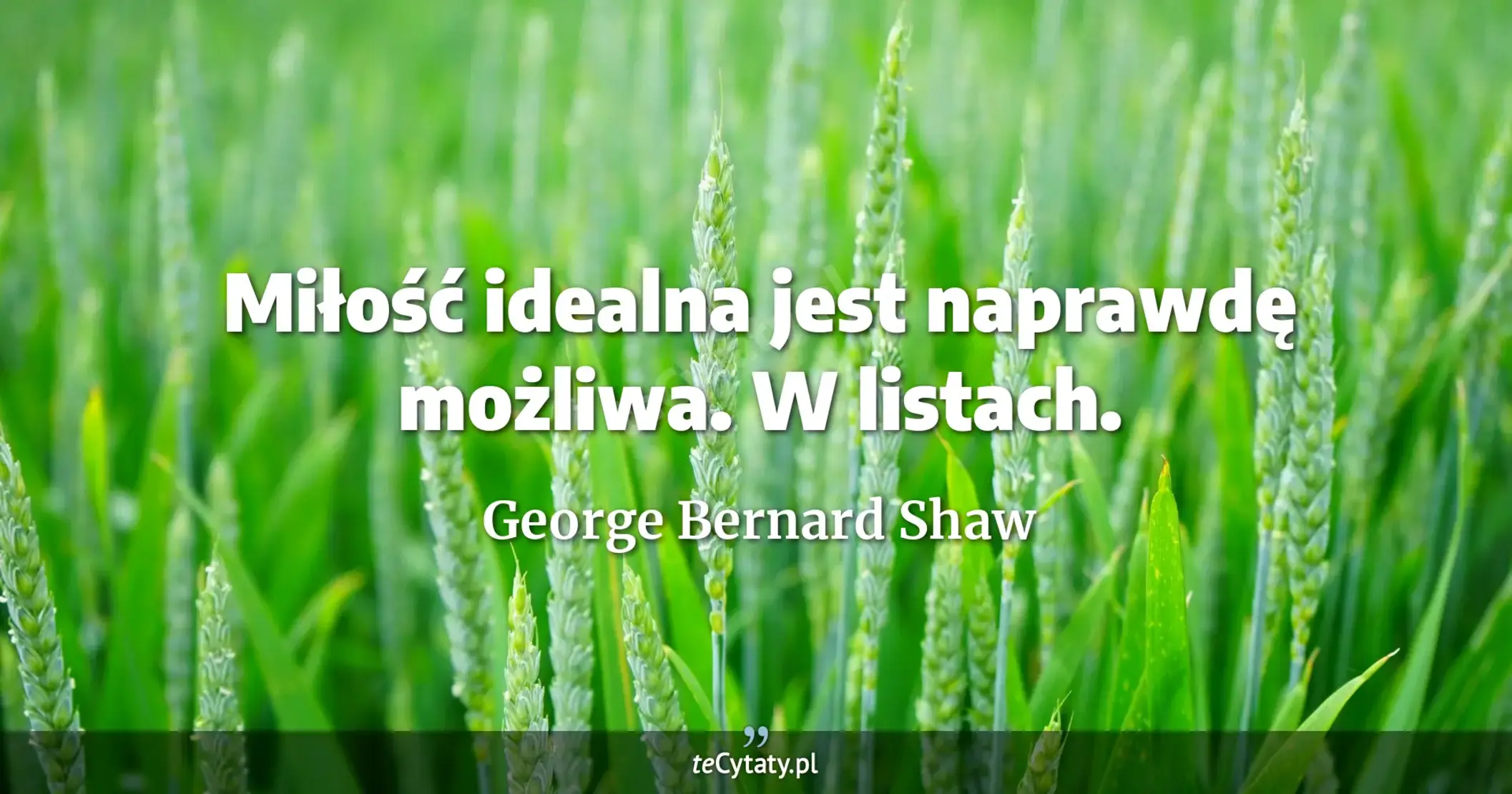Miłość idealna jest naprawdę możliwa. W listach. - George Bernard Shaw