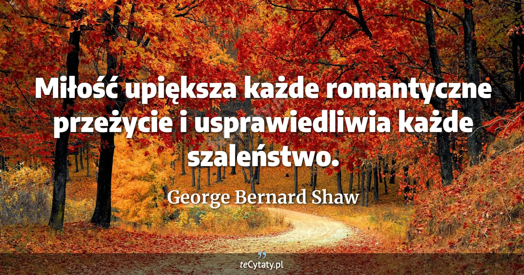 Miłość upiększa każde romantyczne przeżycie i usprawiedliwia każde szaleństwo. - George Bernard Shaw