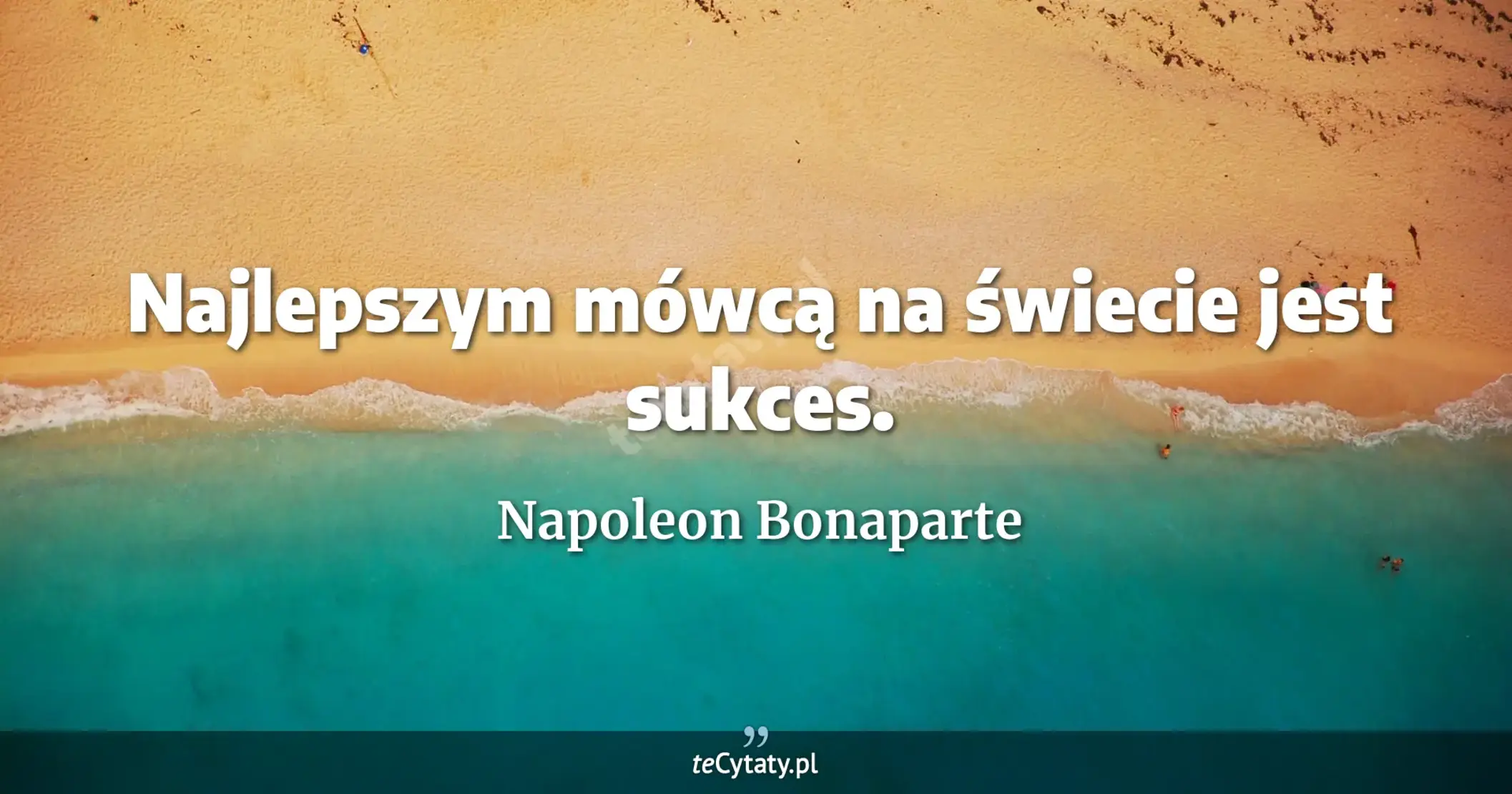 Najlepszym mówcą na świecie jest sukces. - Napoleon Bonaparte