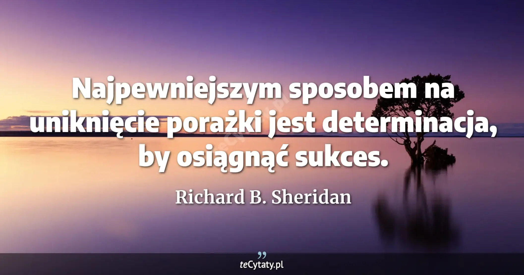 Najpewniejszym sposobem na uniknięcie porażki jest determinacja, by osiągnąć sukces. - Richard B. Sheridan