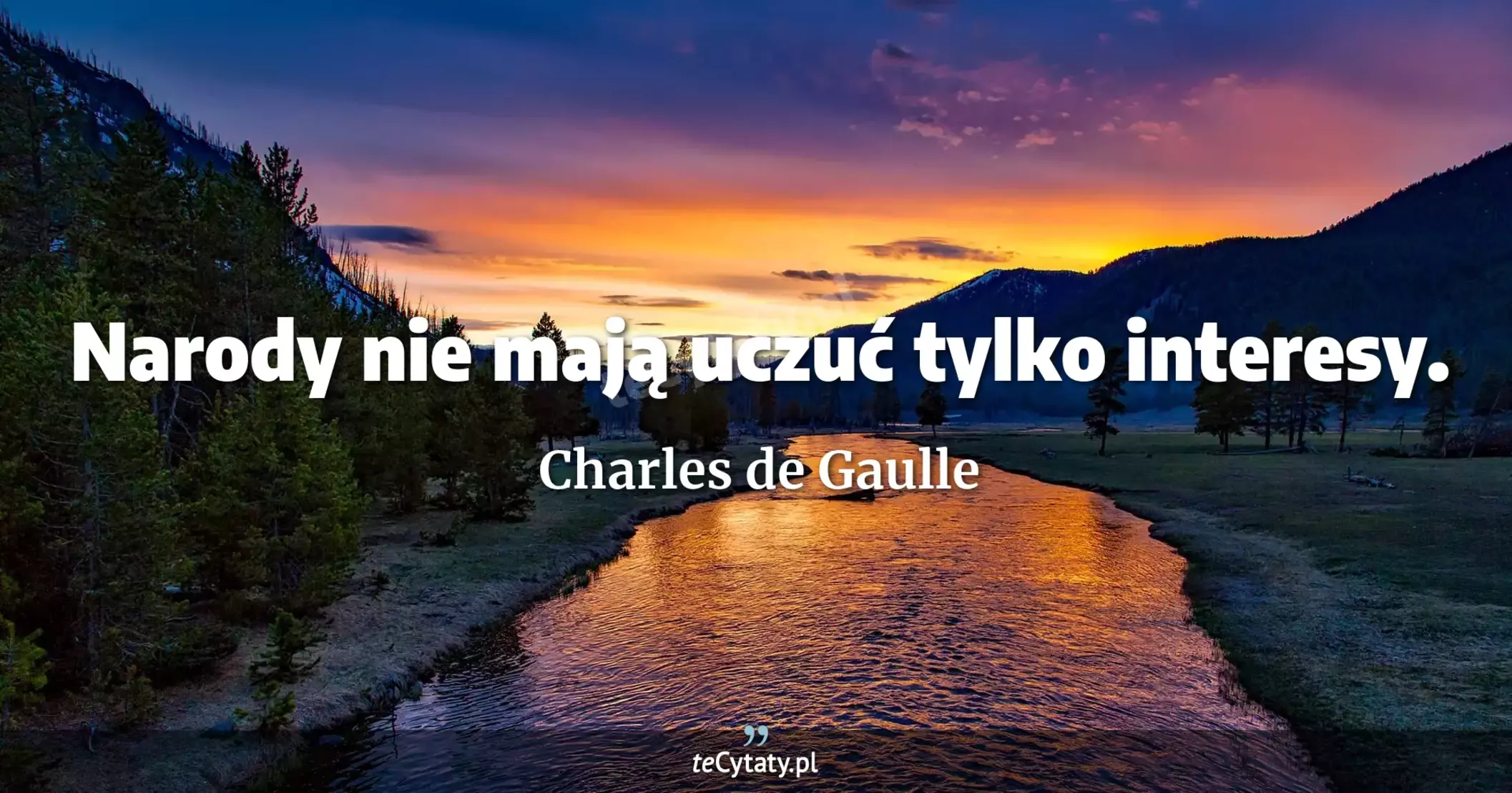 Narody nie mają uczuć tylko interesy. - Charles de Gaulle