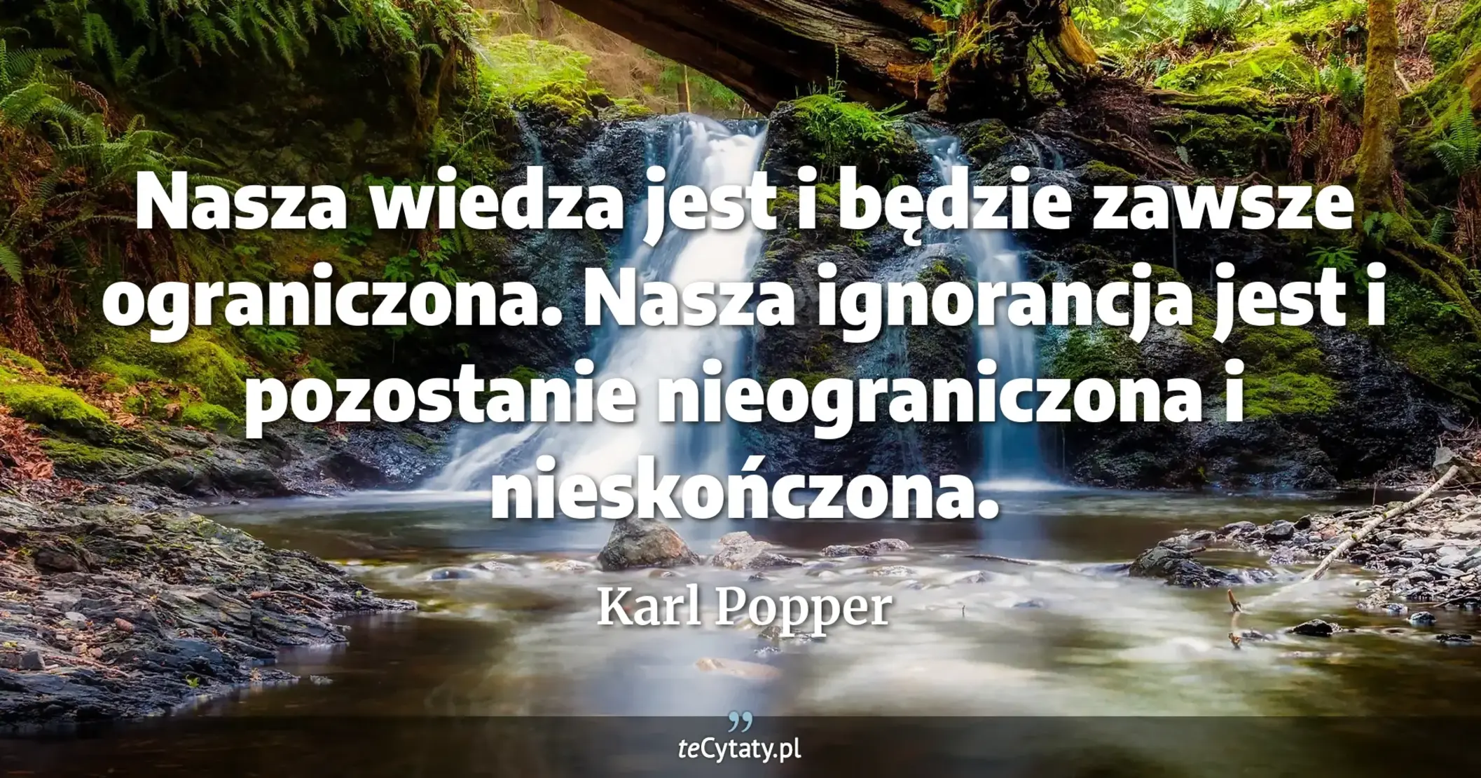 Nasza wiedza jest i będzie zawsze ograniczona. Nasza ignorancja jest i pozostanie nieograniczona i nieskończona. - Karl Popper