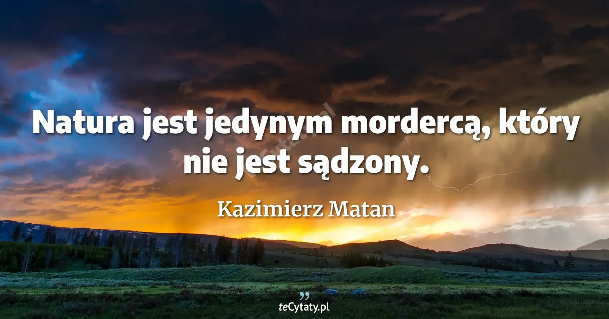 Natura jest jedynym mordercą, który nie jest sądzony. - Kazimierz Matan