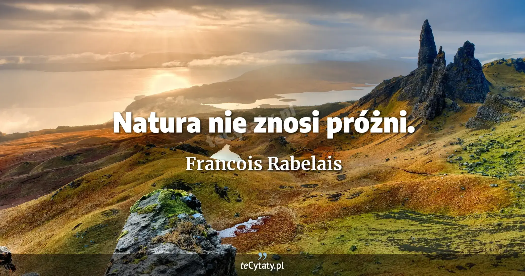 Natura nie znosi próżni. - Francois Rabelais