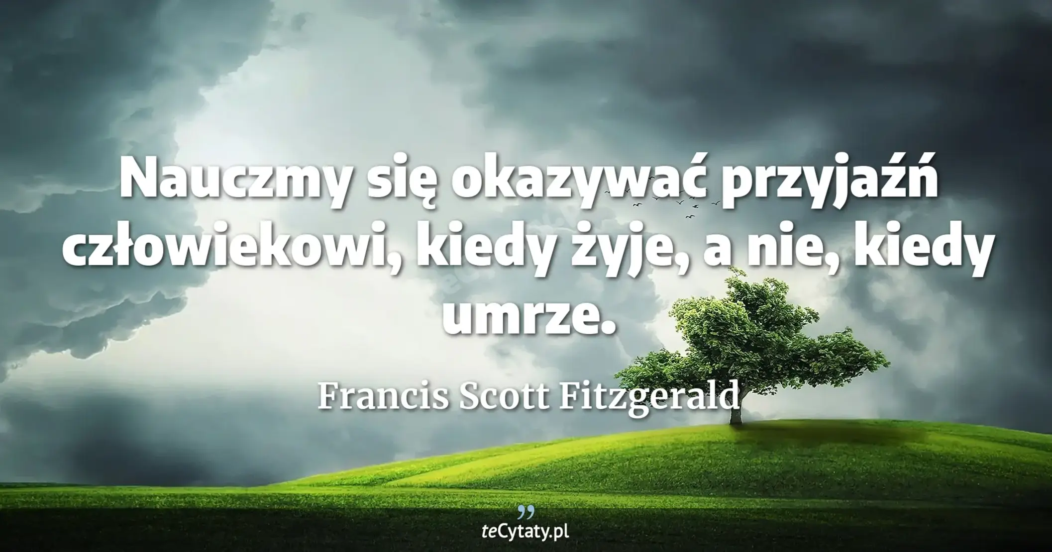 Nauczmy się okazywać przyjaźń człowiekowi, kiedy żyje, a nie, kiedy umrze. - Francis Scott Fitzgerald