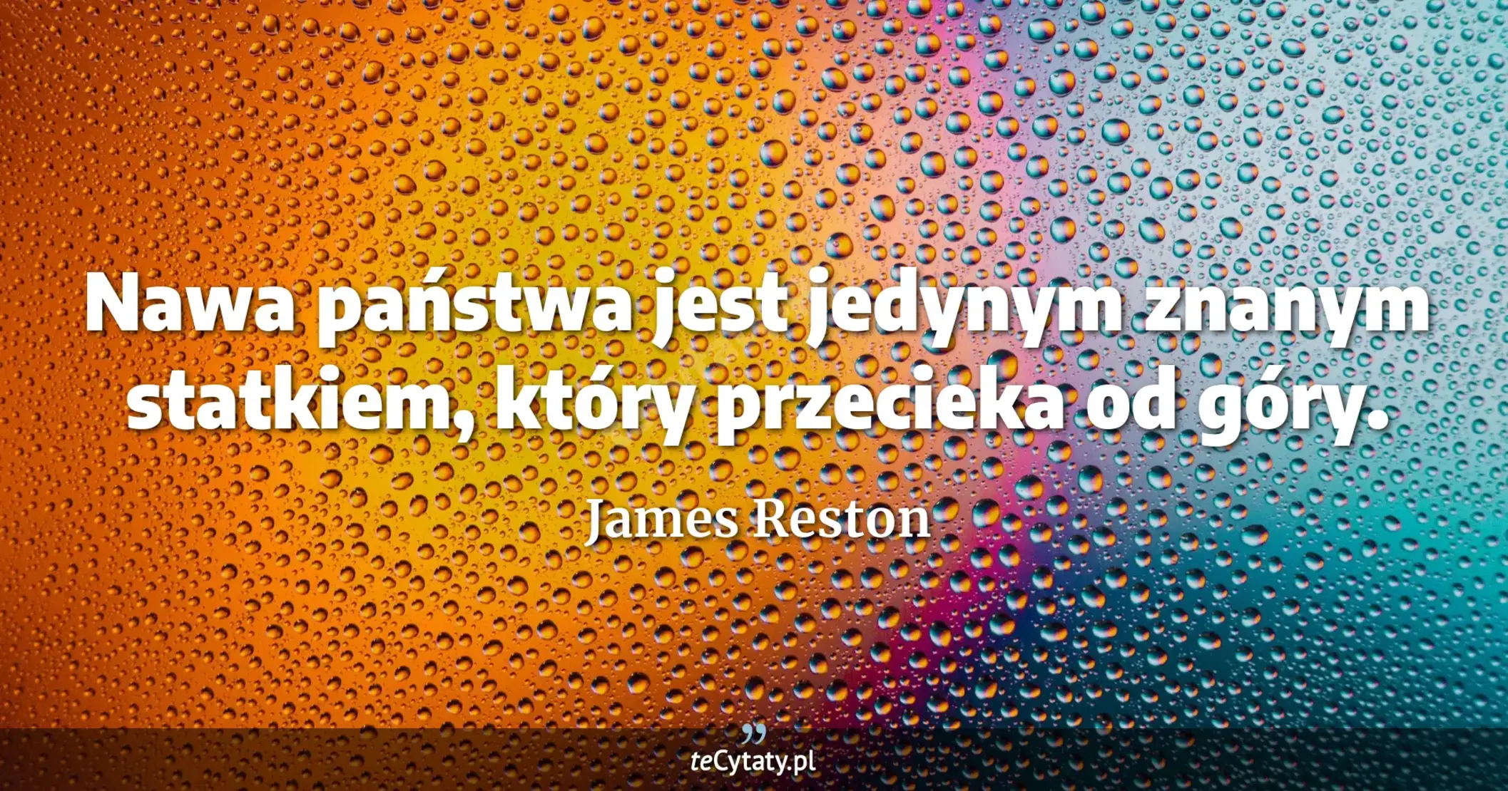 Nawa państwa jest jedynym znanym statkiem, który przecieka od góry. - James Reston