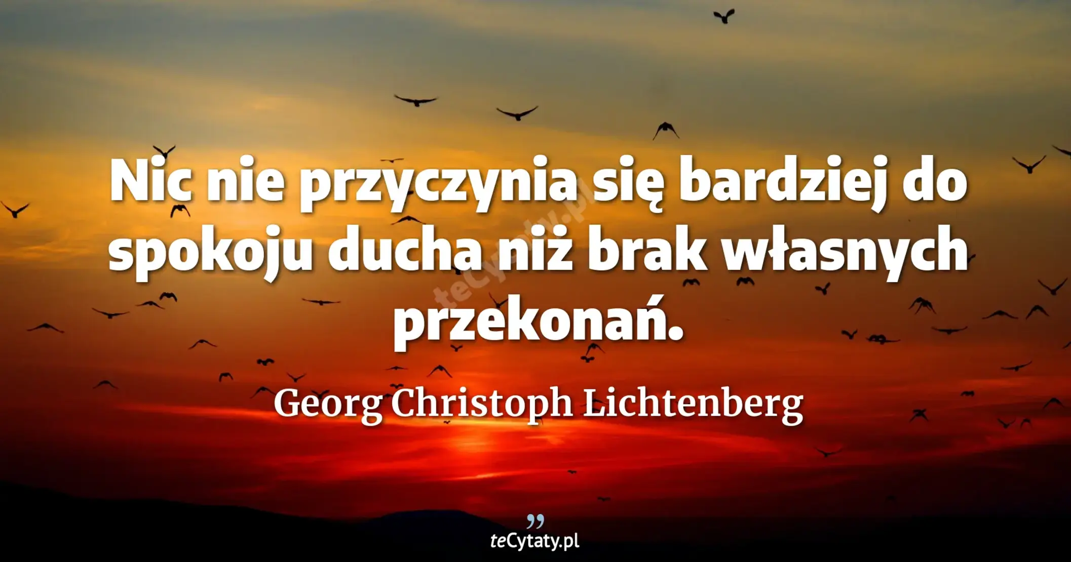 Nic nie przyczynia się bardziej do spokoju ducha niż brak własnych przekonań. - Georg Christoph Lichtenberg