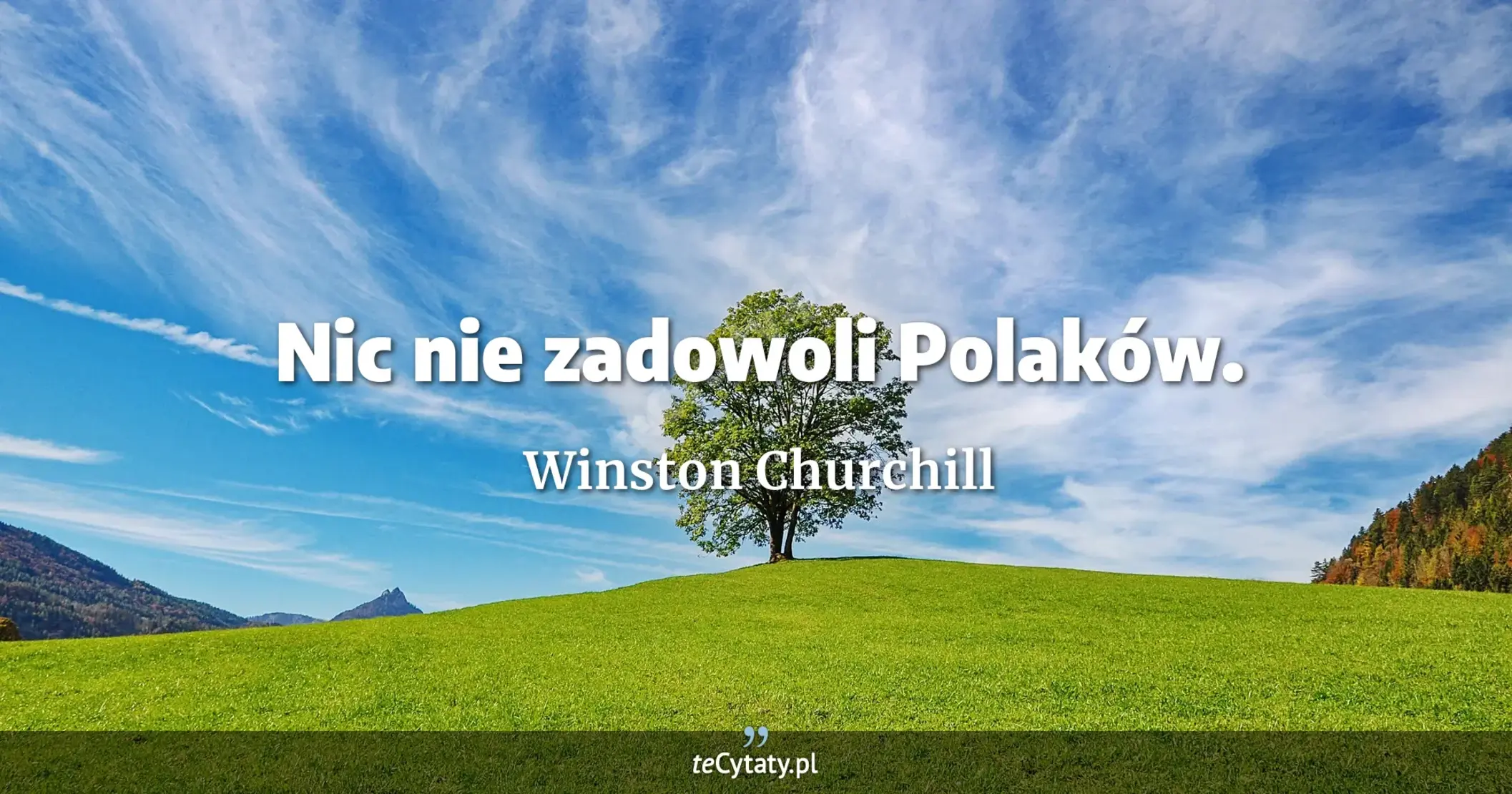 Nic nie zadowoli Polaków. - Winston Churchill