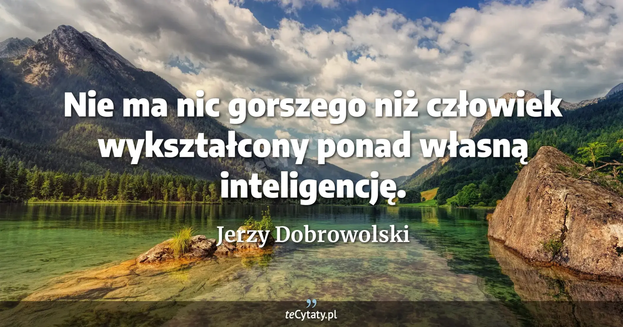 Nie ma nic gorszego niż człowiek wykształcony ponad własną inteligencję. - Jerzy Dobrowolski